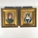 Group Of Two Framed Miniature Portraits, Framed And Signed