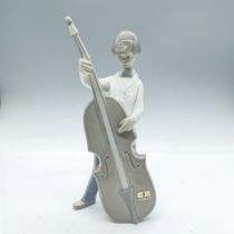 Lladro Porcelain Figurine, Boy with Double Bass 1004615