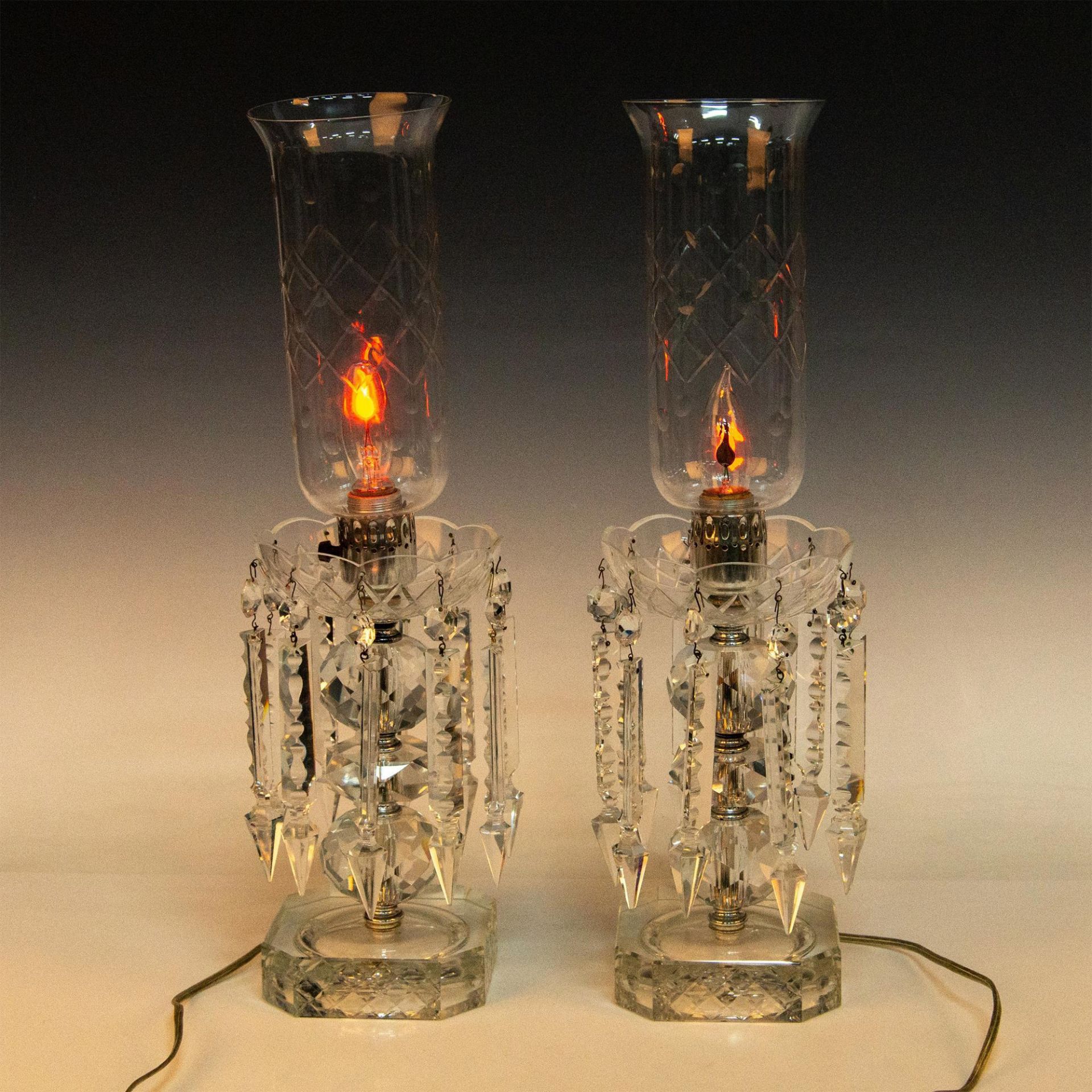 Pair of MCM Crystal Boudoir Lamps - Image 2 of 7