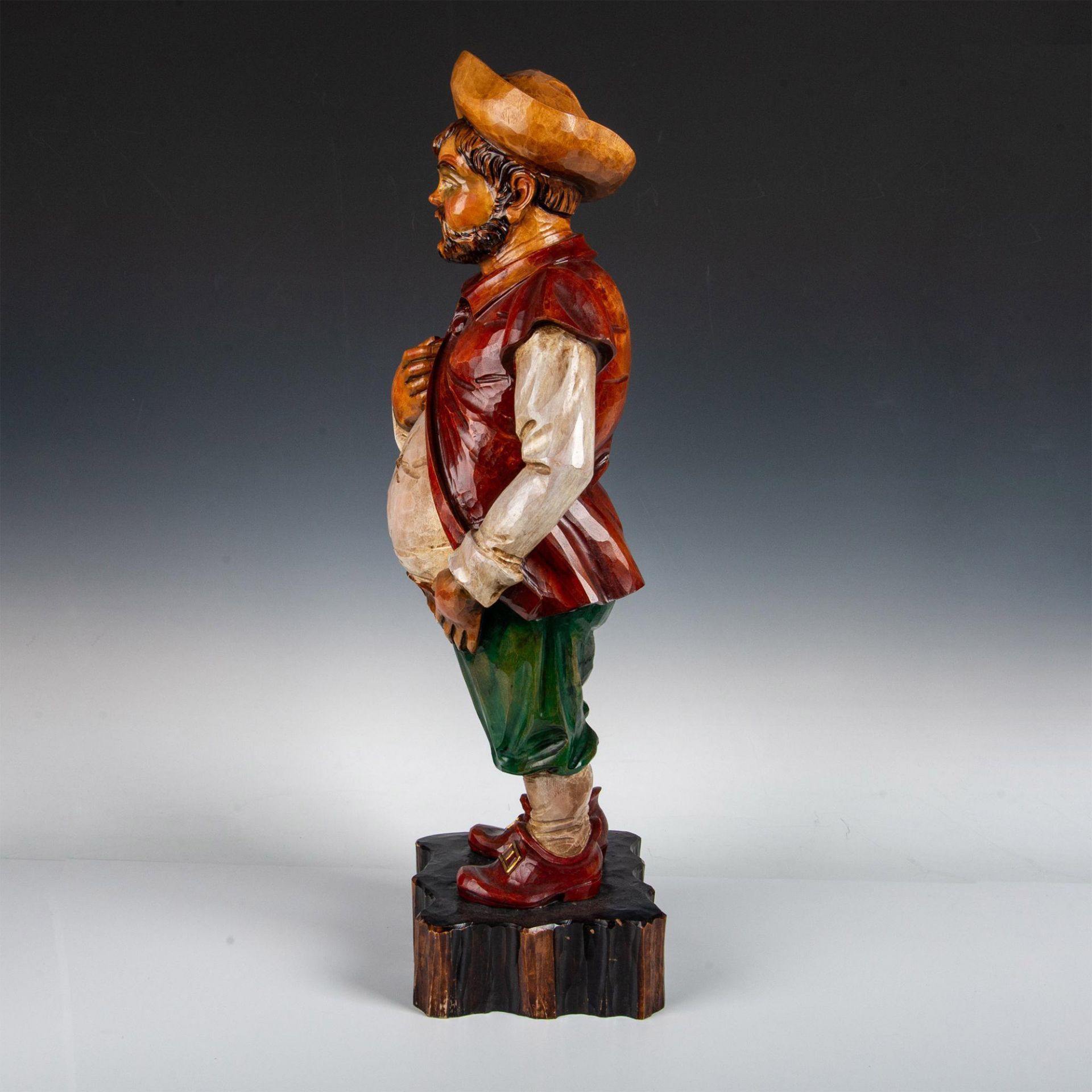 Ouro Artesania Carved Wooden Sancho Panza Sculpture - Image 3 of 5