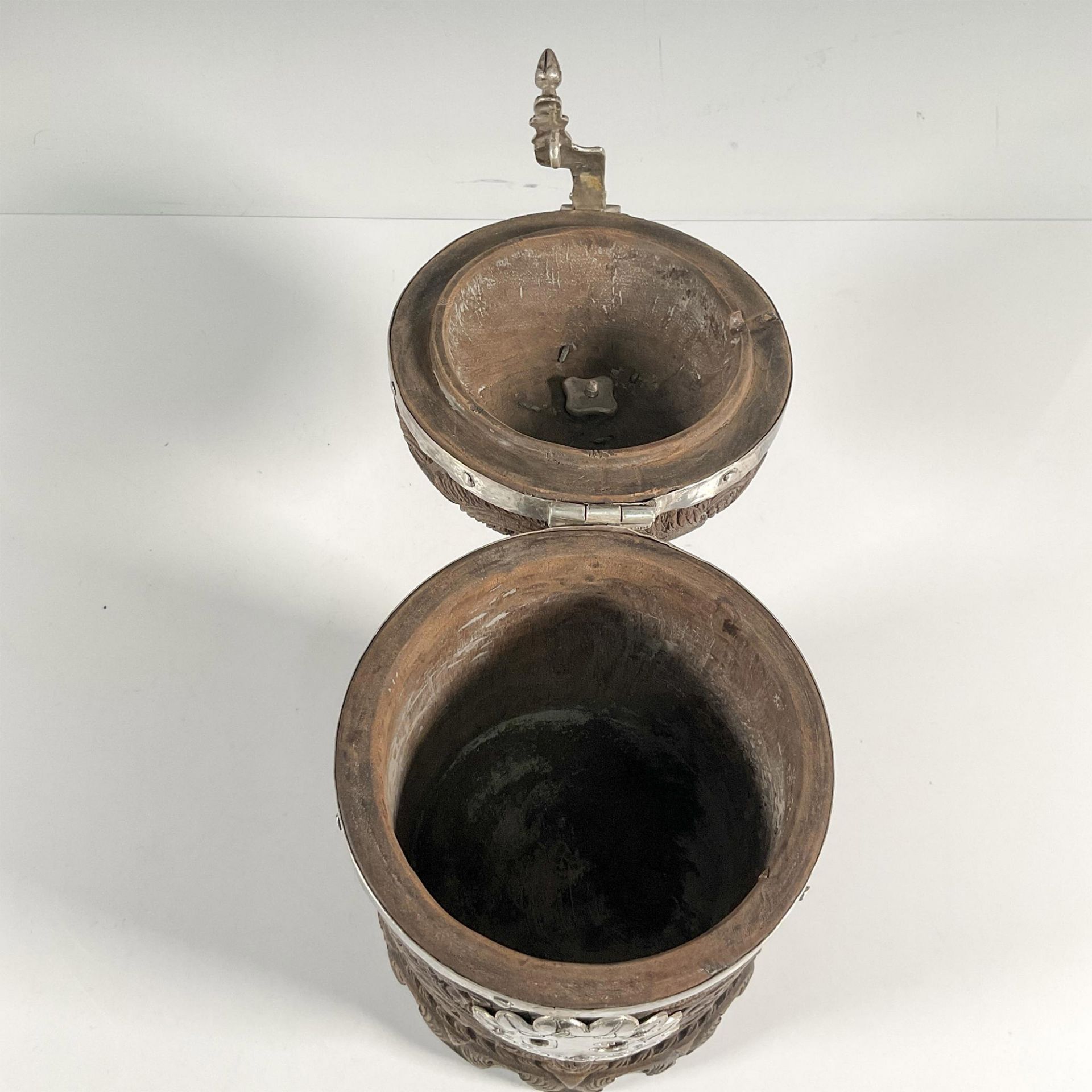 South American Colonial Silver and Coconut Tobacco pot - Bild 4 aus 5