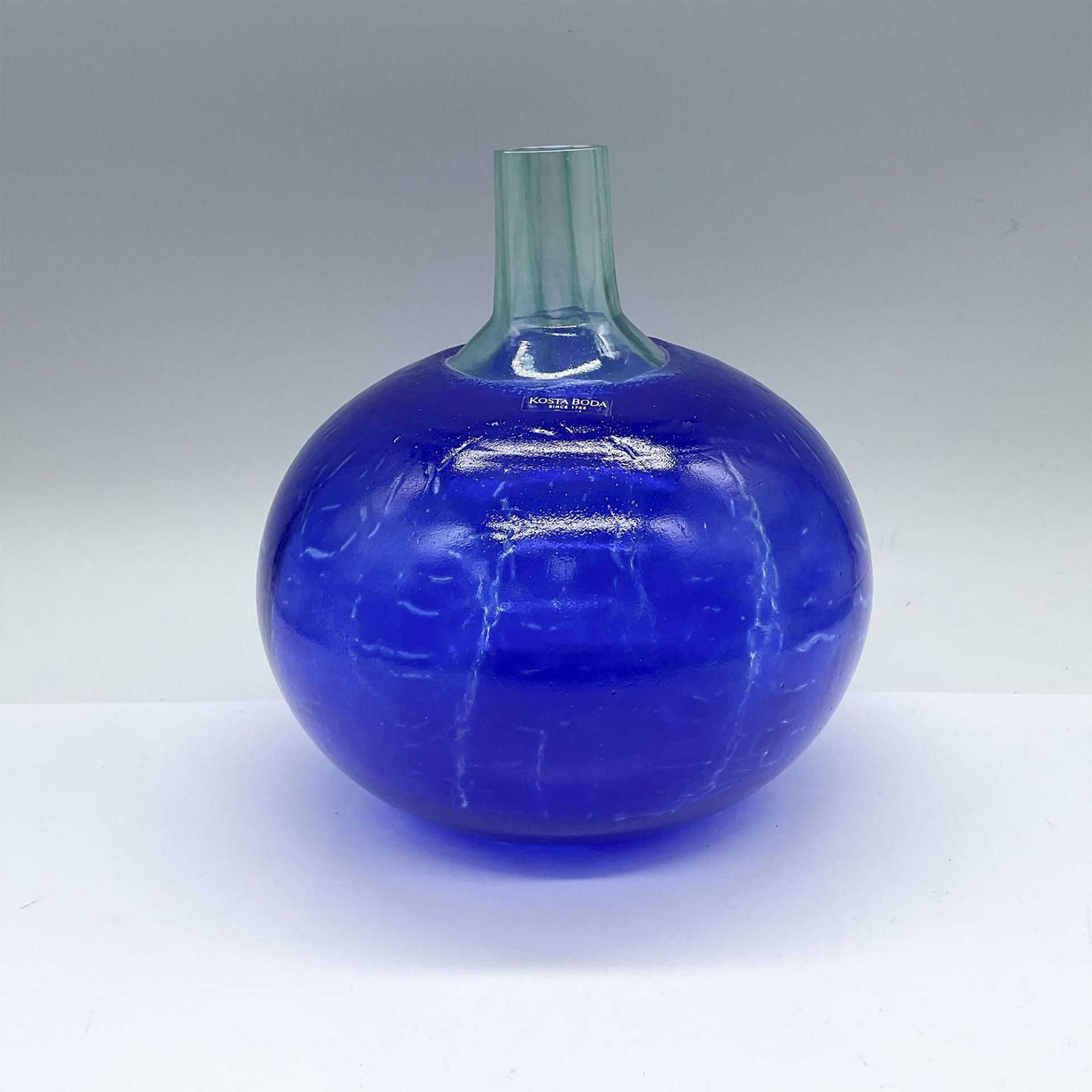 Gunnel Sahlin for Kosta Boda Blue Glass Vase - Image 2 of 3