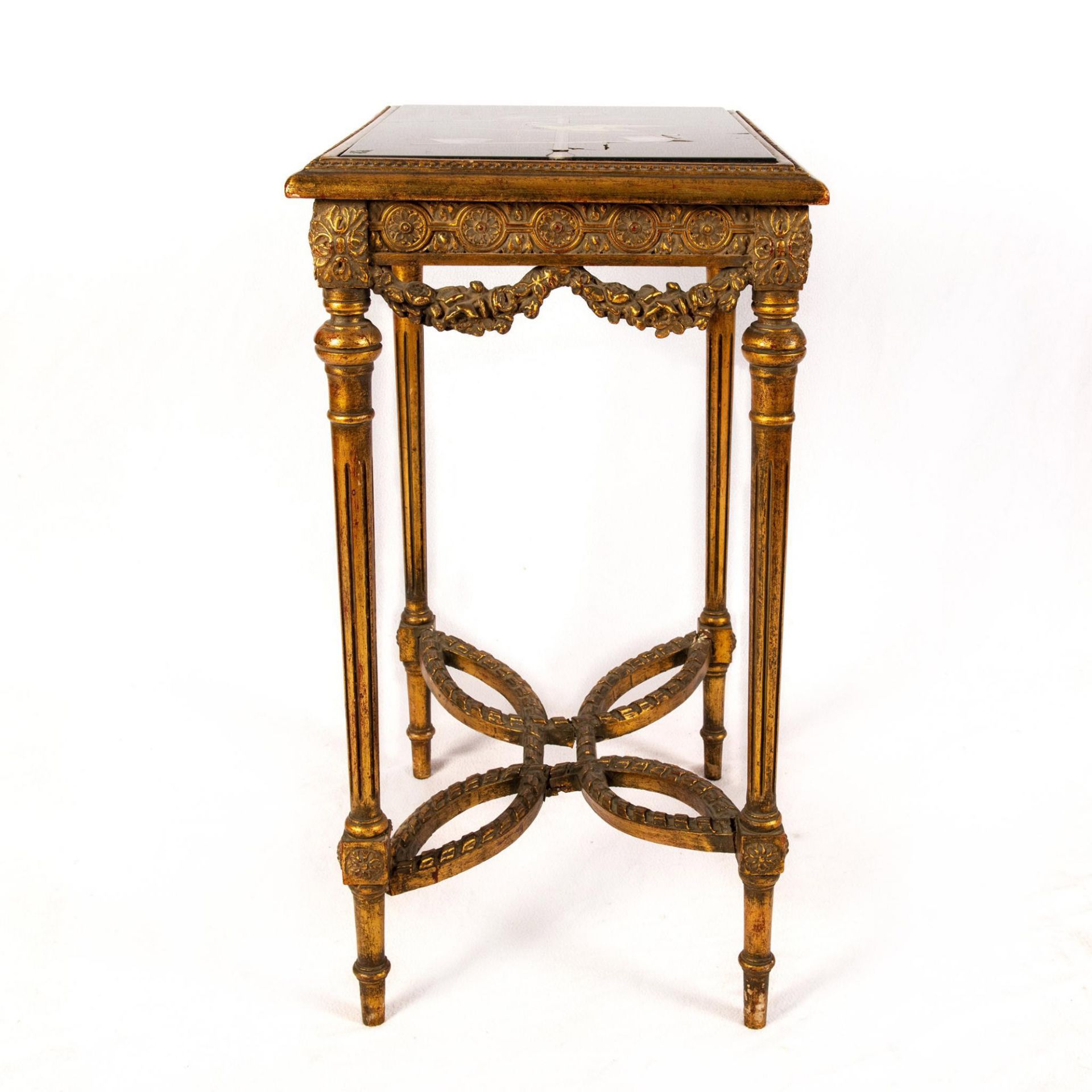 French Louis XVI Style Pietra Dura Side Table - Image 2 of 9