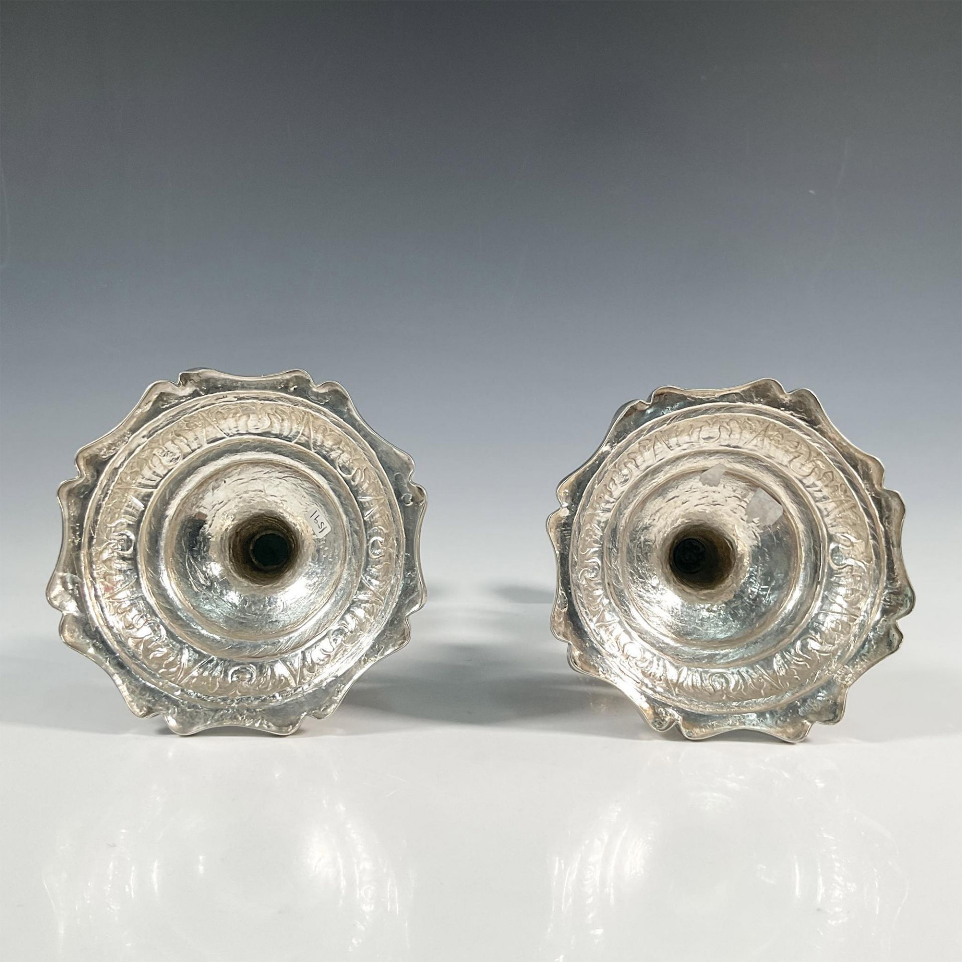 Pair of Russian Sterling Silver Candlesticks - Image 3 of 3