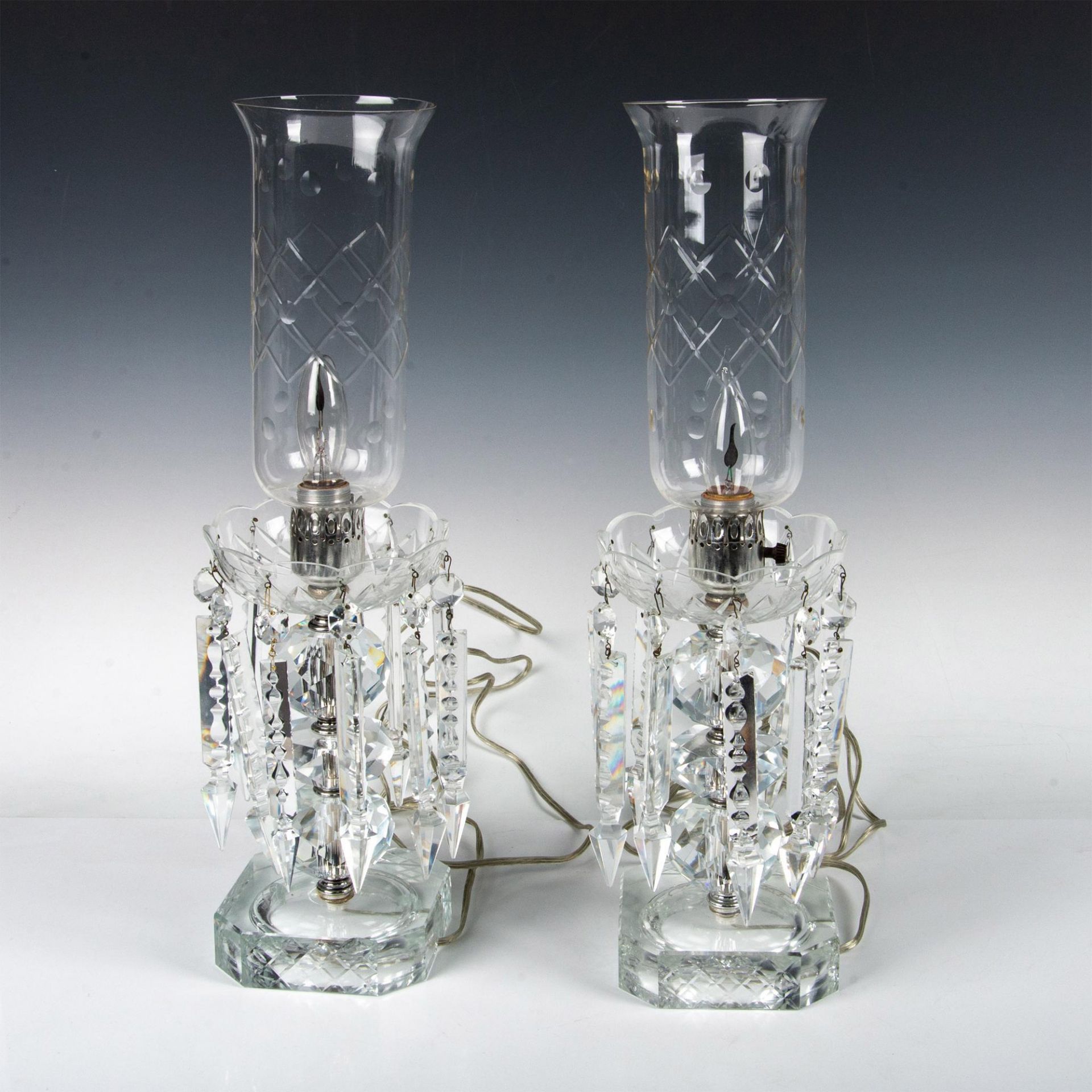 Pair of MCM Crystal Boudoir Lamps - Image 5 of 7