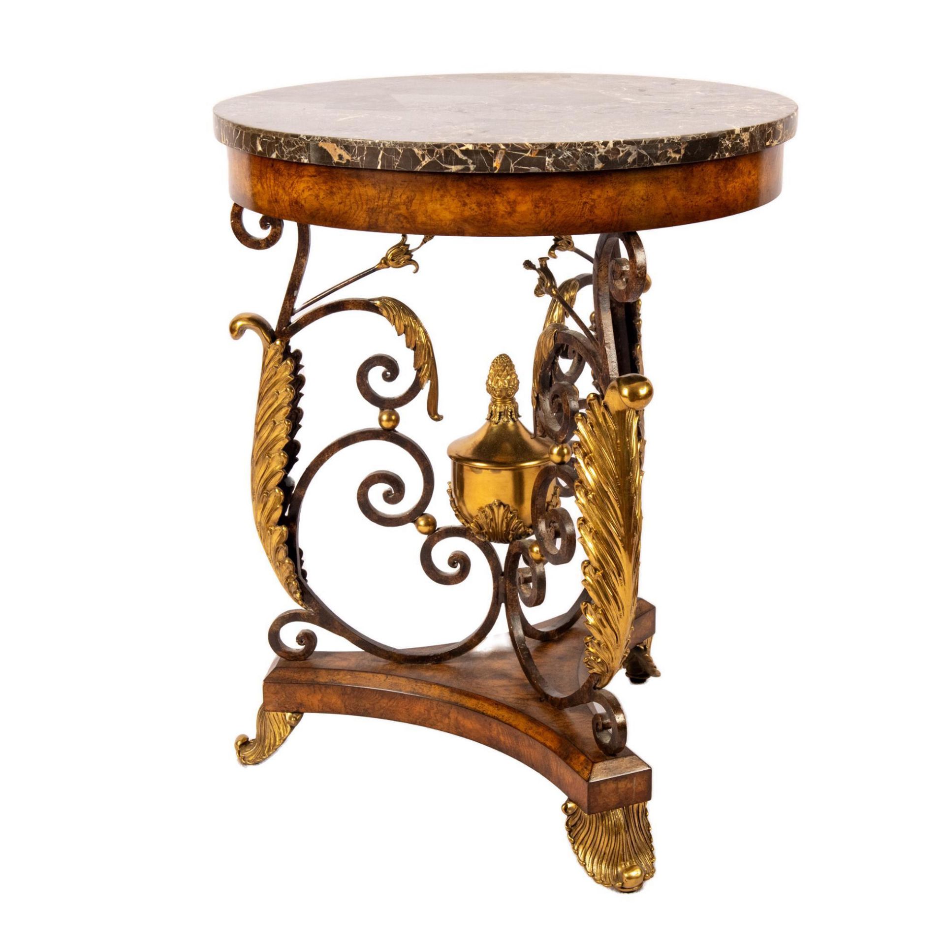 Maitland Smith Marble Top Round Side Table - Image 2 of 5