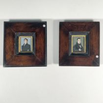 Pair of 19th Century Original Painted Framed Miniatures