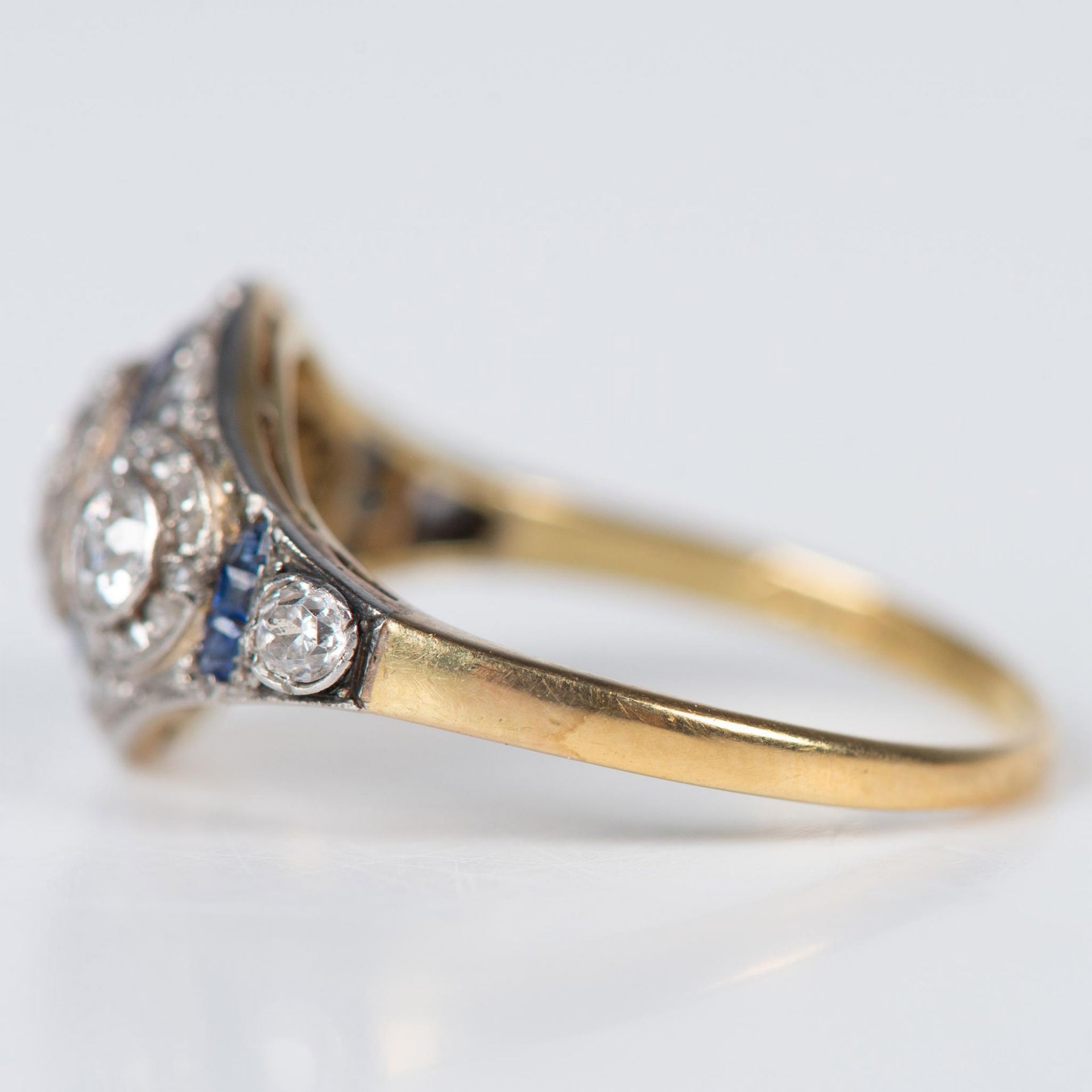 Art Deco 18K Gold, Diamonds and Sapphire Ring - Image 8 of 8