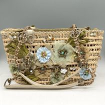 Mary Frances Straw Shoulder Bag