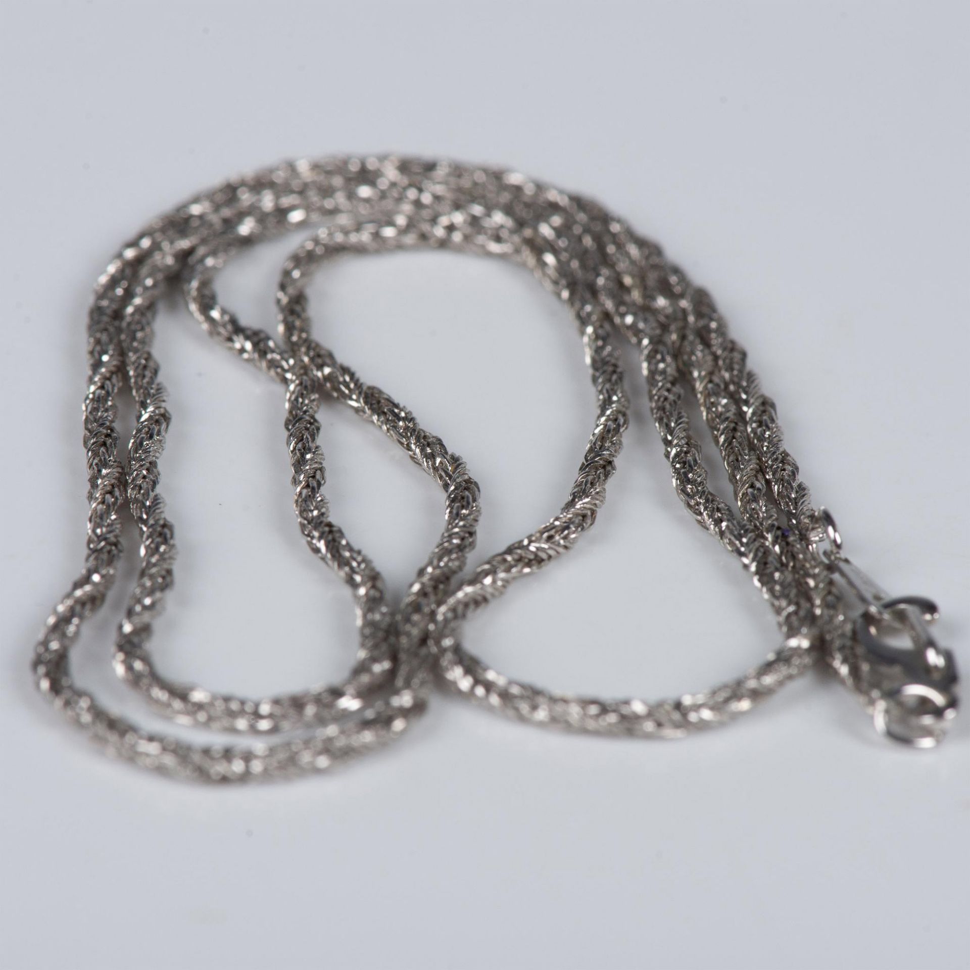 Long 14K White Gold Plated Rope Chain - Image 3 of 3