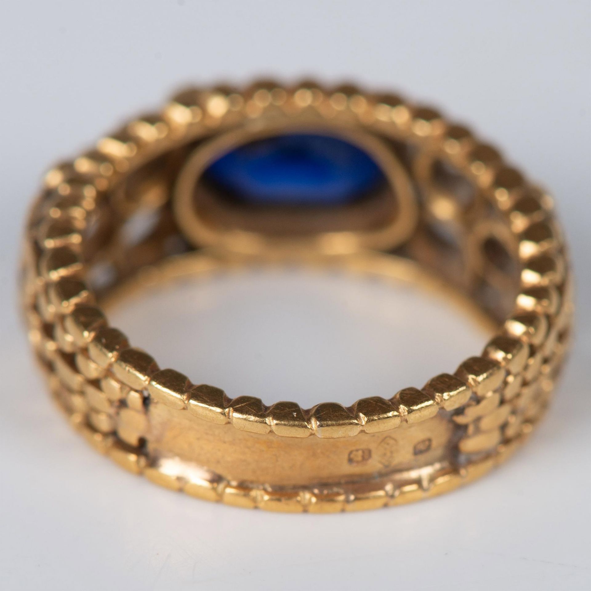 Antique 19th c. 20K Gold and Natural Sapphire Ring - Image 3 of 5