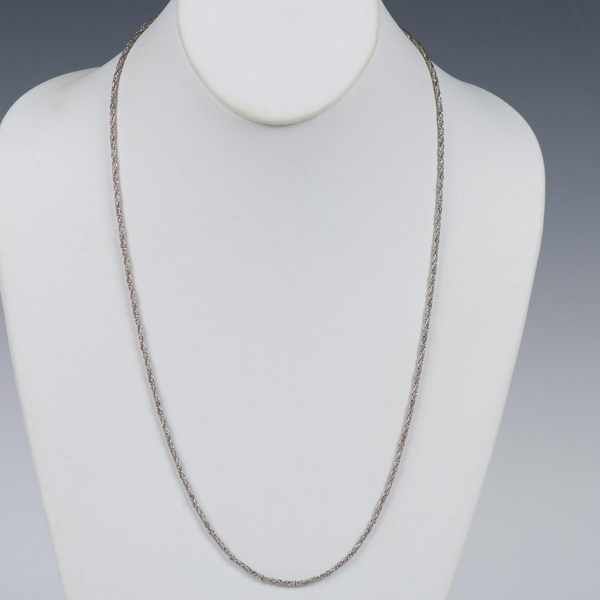Long 14K White Gold Plated Rope Chain