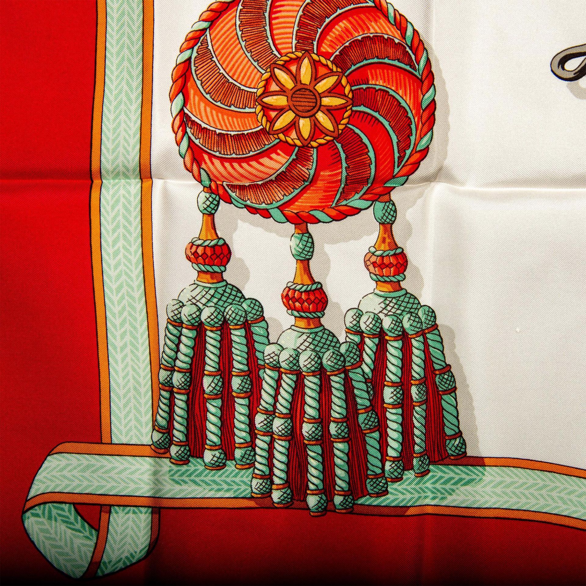 Hermes Silk Scarf, Frontaux Et Cocardes in Red - Image 6 of 8