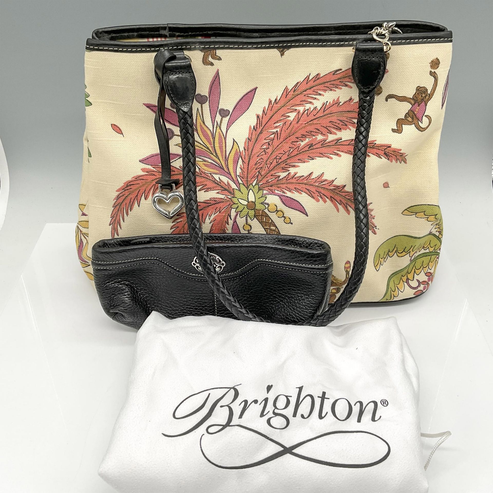 2pc Brighton Canvas and Leather Tote Bag + Case - Image 4 of 4