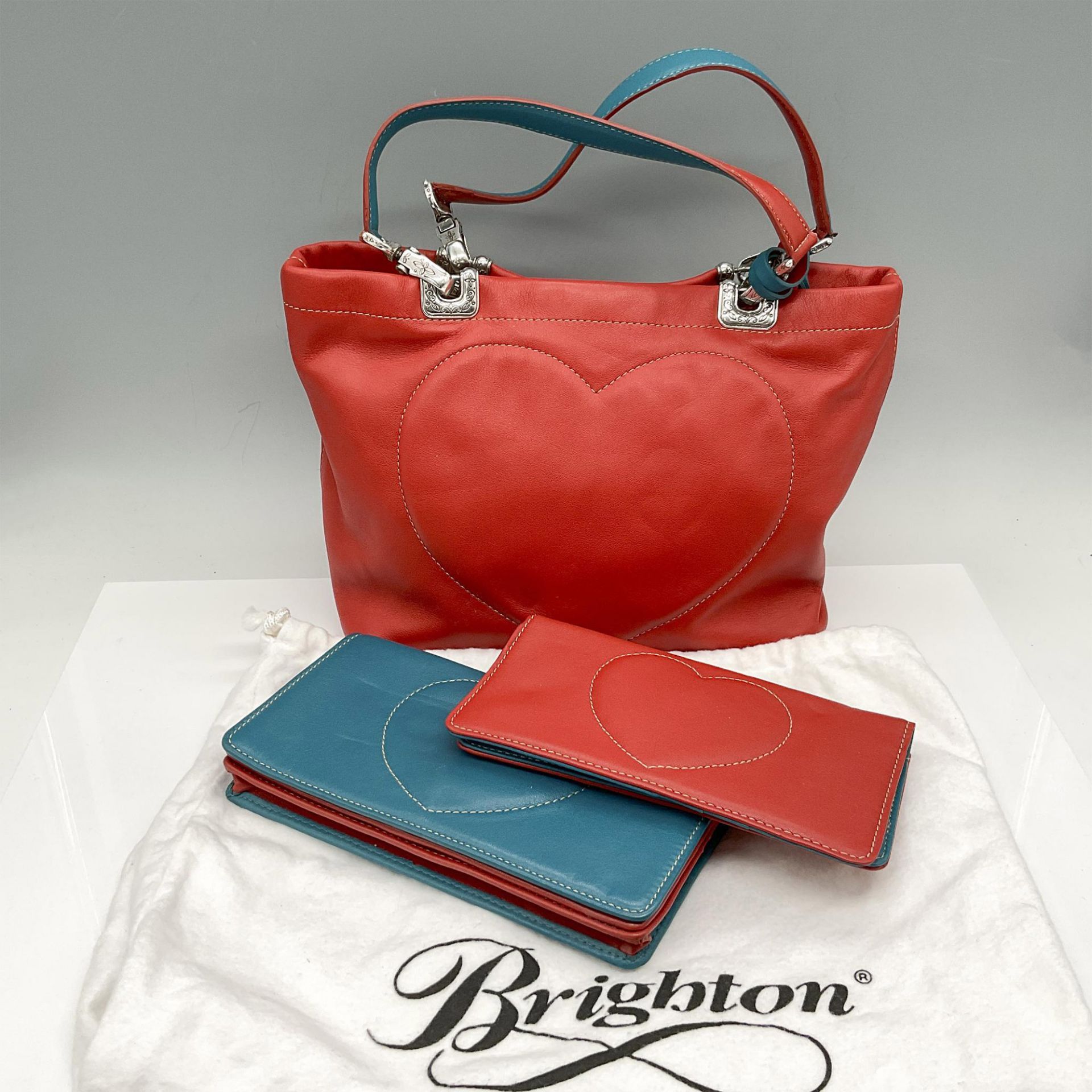3pc Brighton Leather Handbag + Wallet + Card Case - Bild 4 aus 4