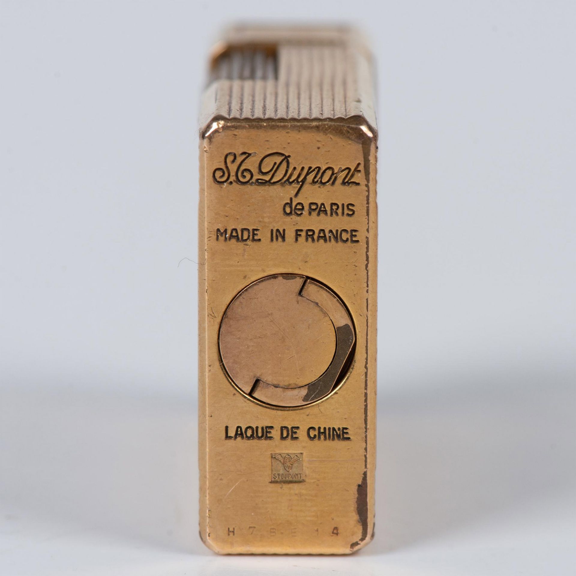 S.T. Dupont Vintage Black Enamel Gold Plated Pocket Lighter - Bild 11 aus 11