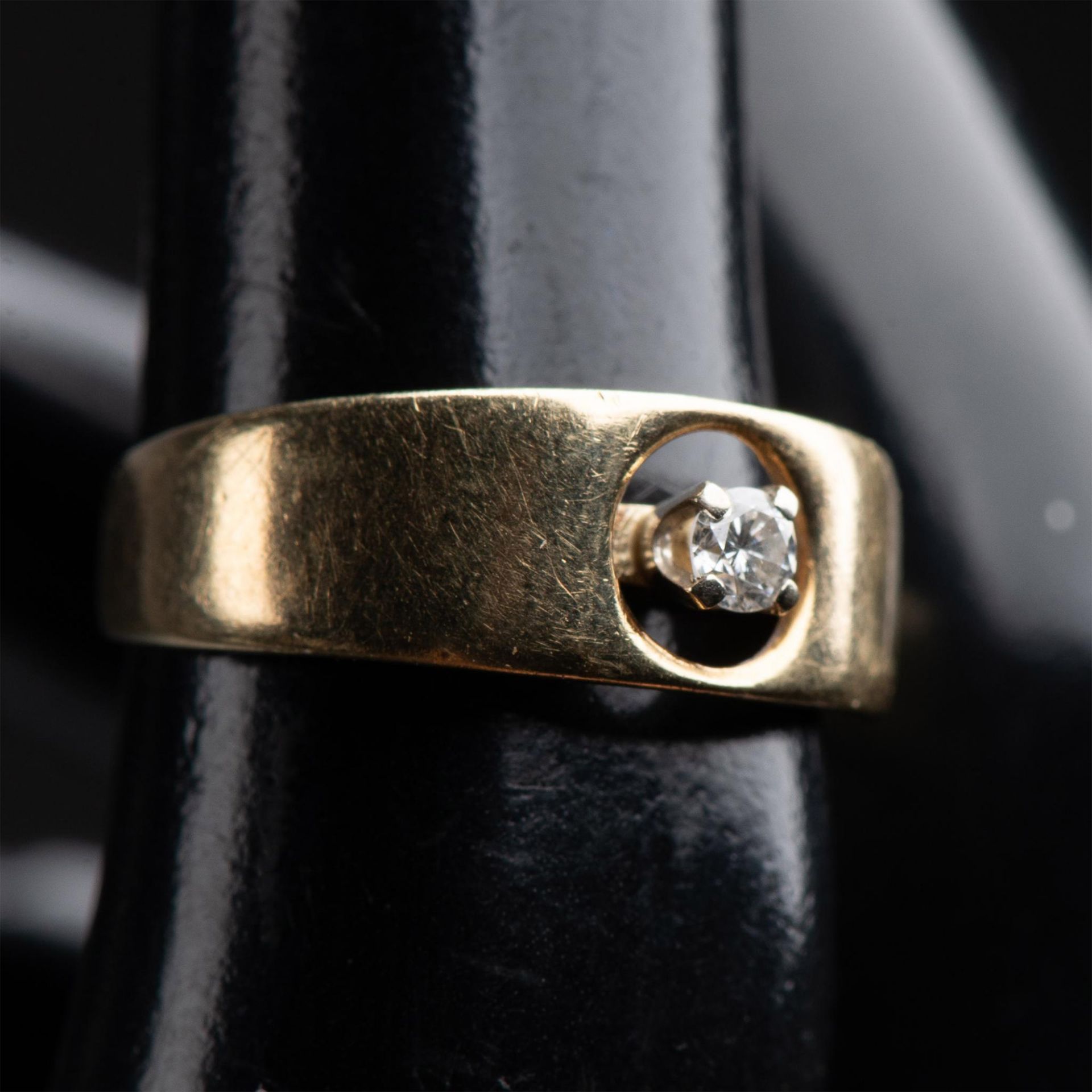 Classy Simple 14K Yellow Gold and Diamond Pinky Ring - Image 5 of 5