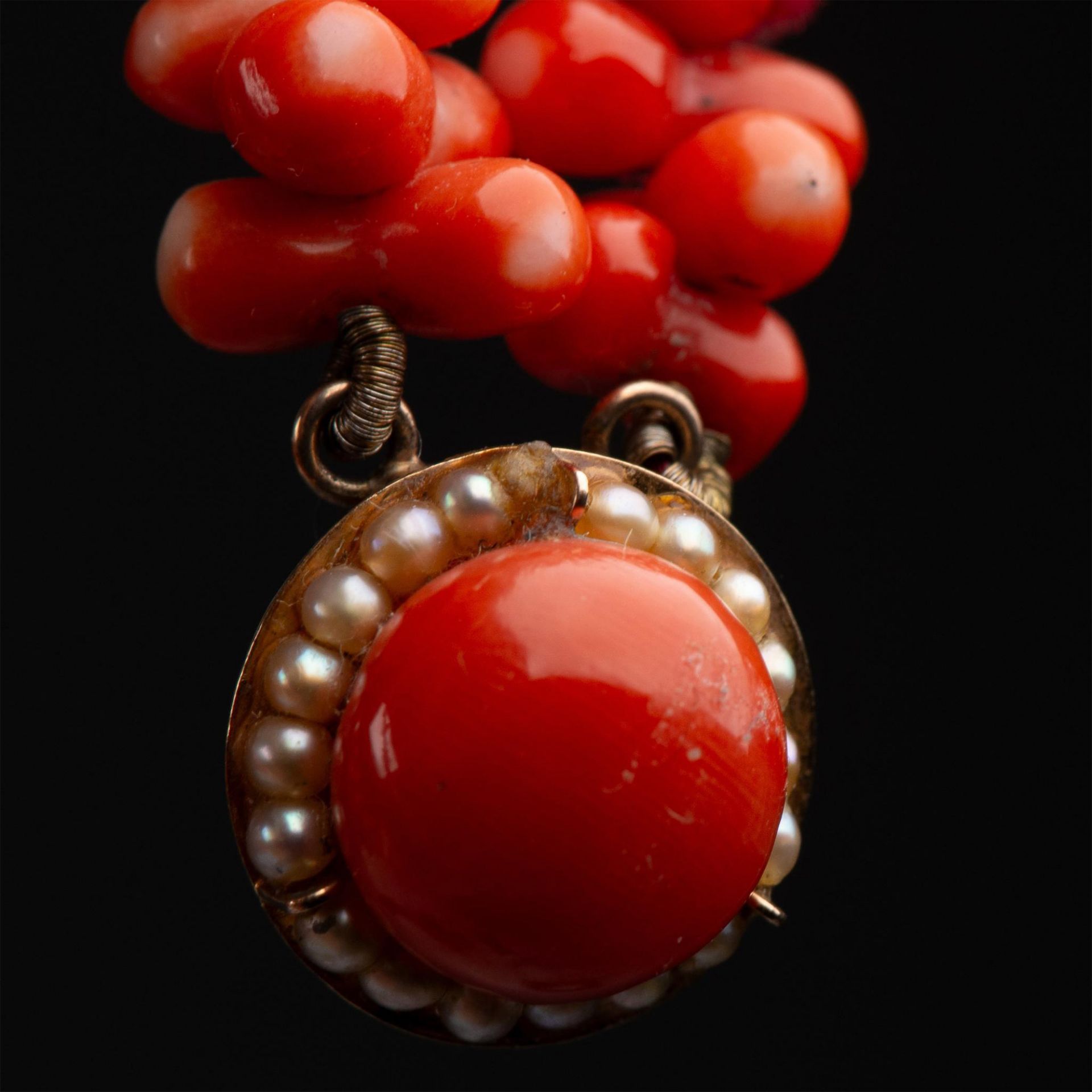 Mid Century Coral and Pearls Necklace - Bild 3 aus 3