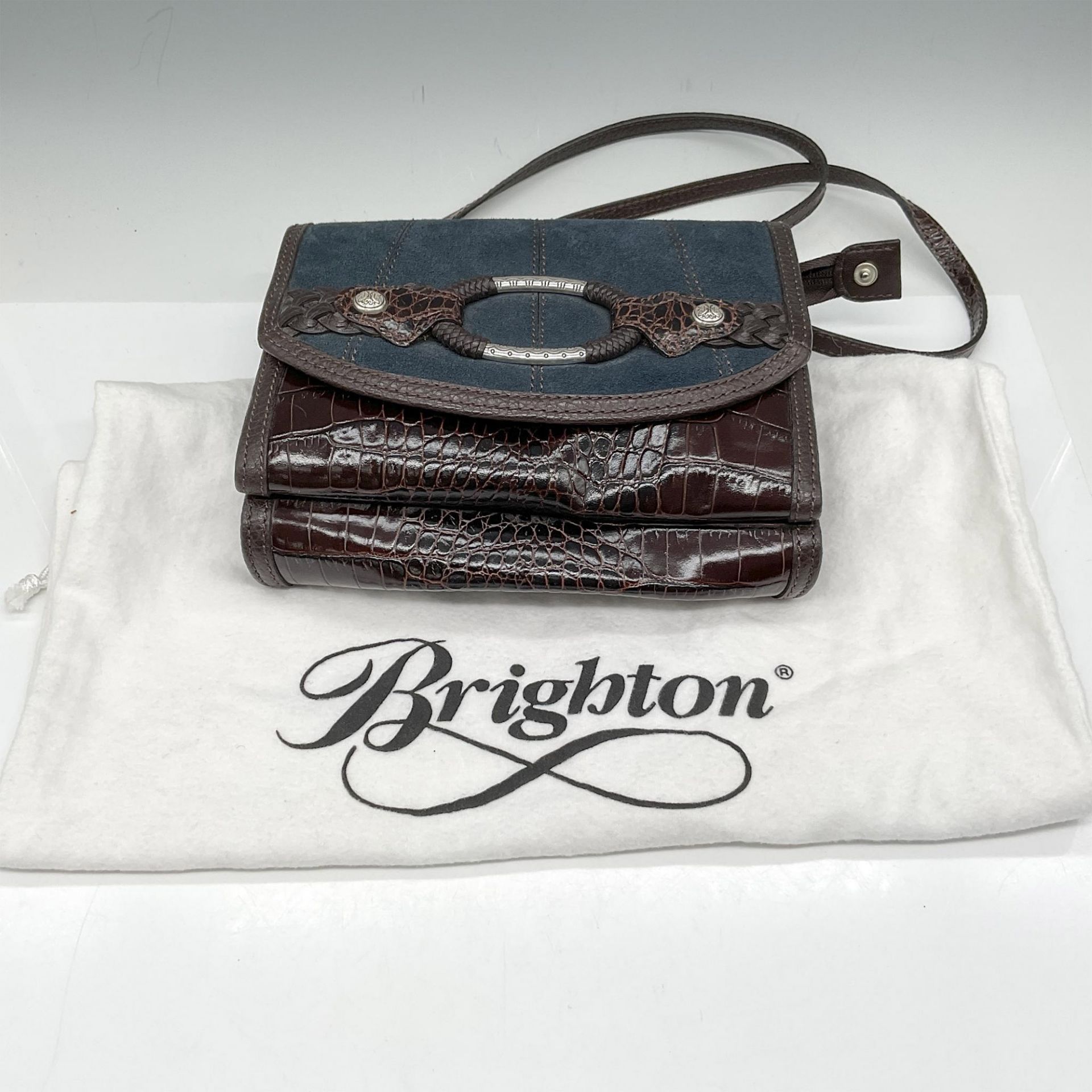 Brighton Denim and Leather Crossbody Bag - Image 4 of 4