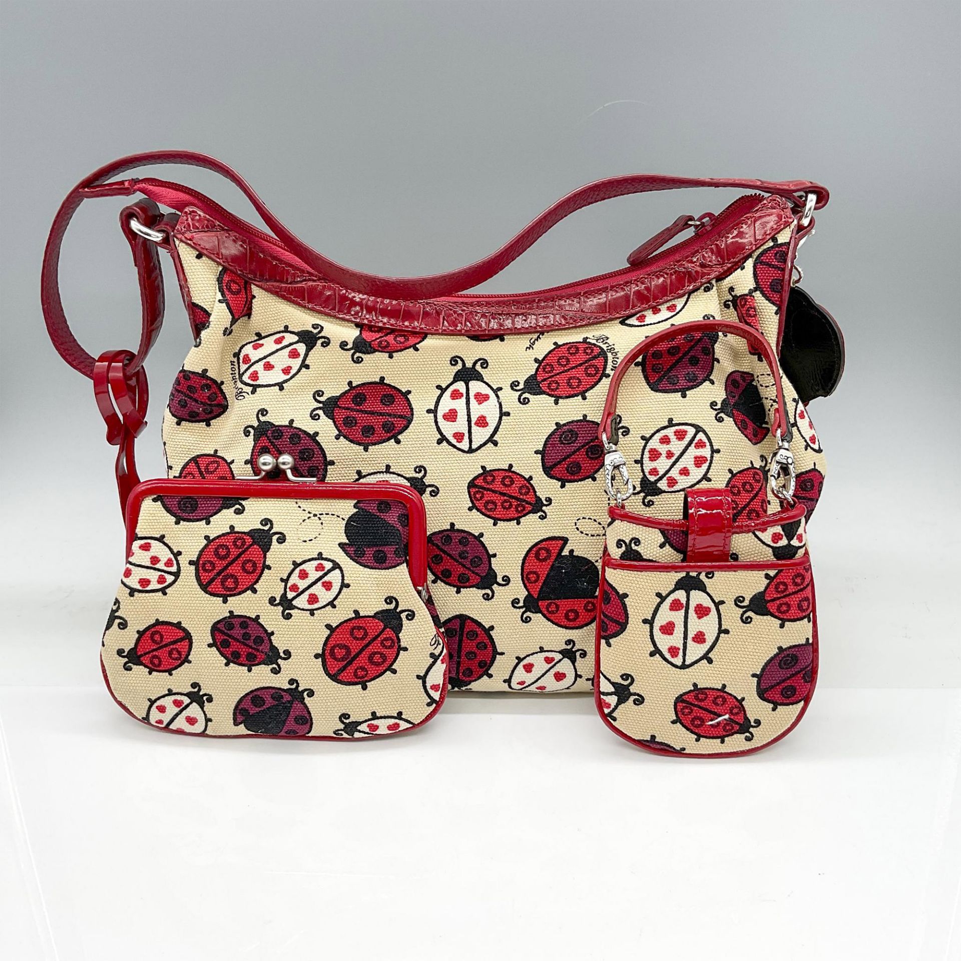 3pc Brighton Ladybug Handbag, Change Purse and Phone Holder - Bild 3 aus 5