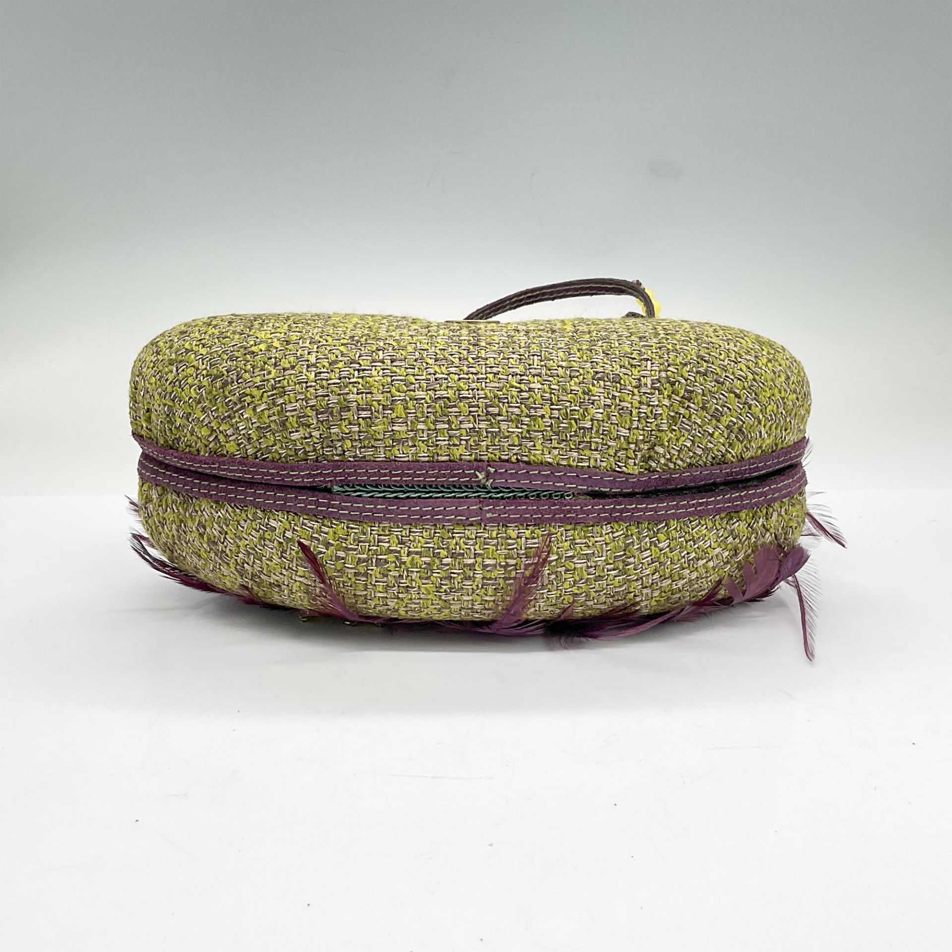 Mary Frances Canvas Handbag, Green and Purple - Image 3 of 5