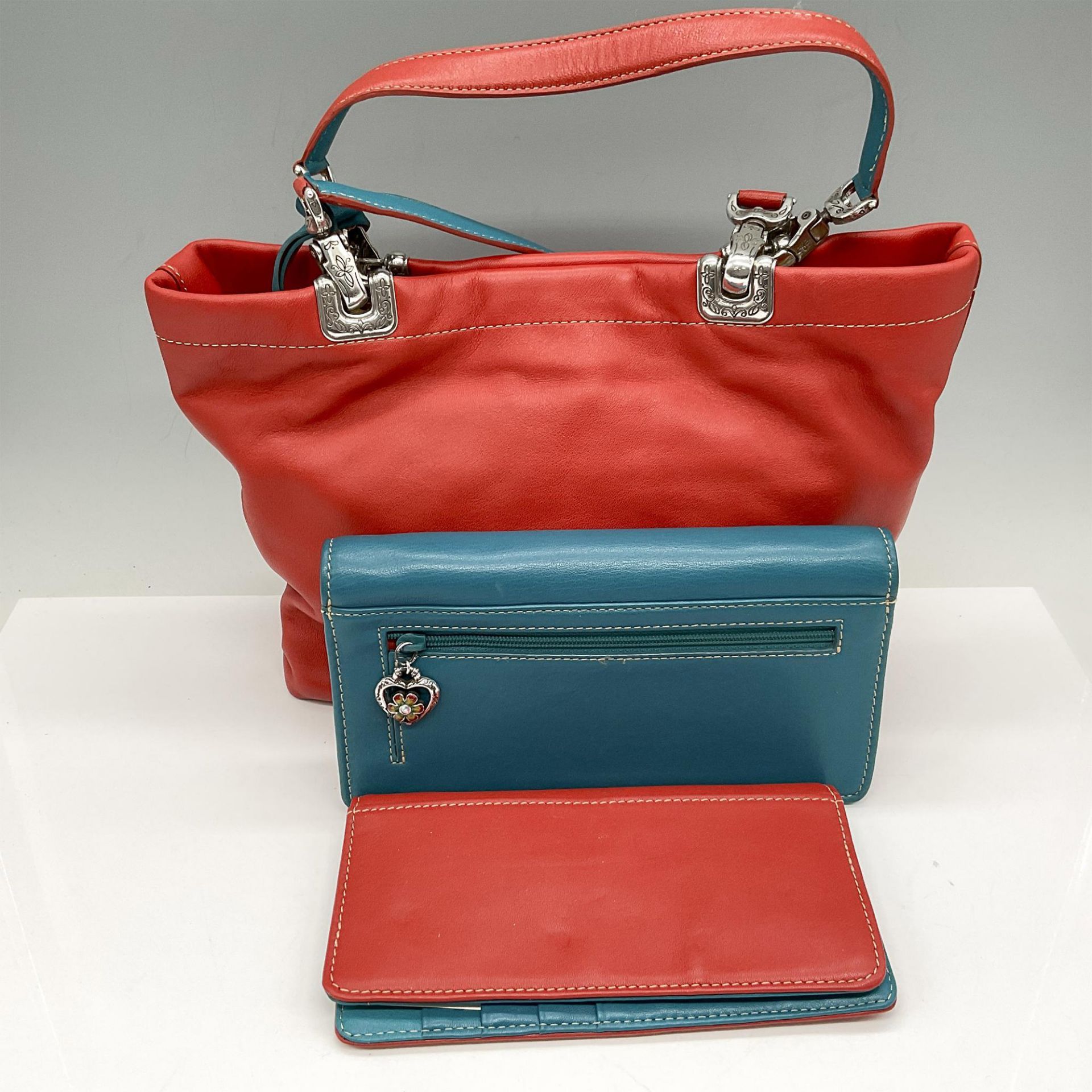 3pc Brighton Leather Handbag + Wallet + Card Case - Bild 2 aus 4