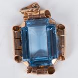Vintage Gold and Blue Stone Pendant