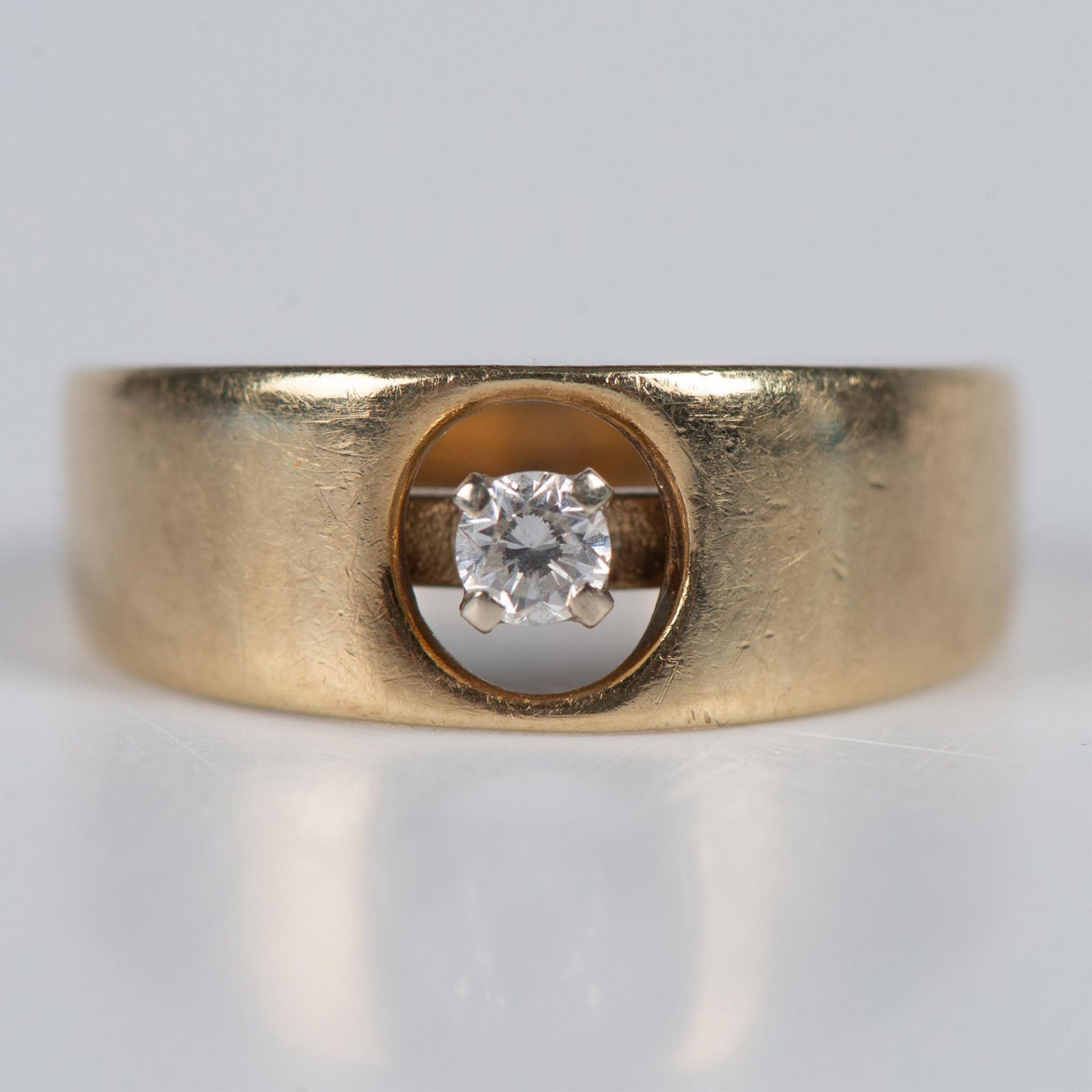 Classy Simple 14K Yellow Gold and Diamond Pinky Ring - Image 2 of 5