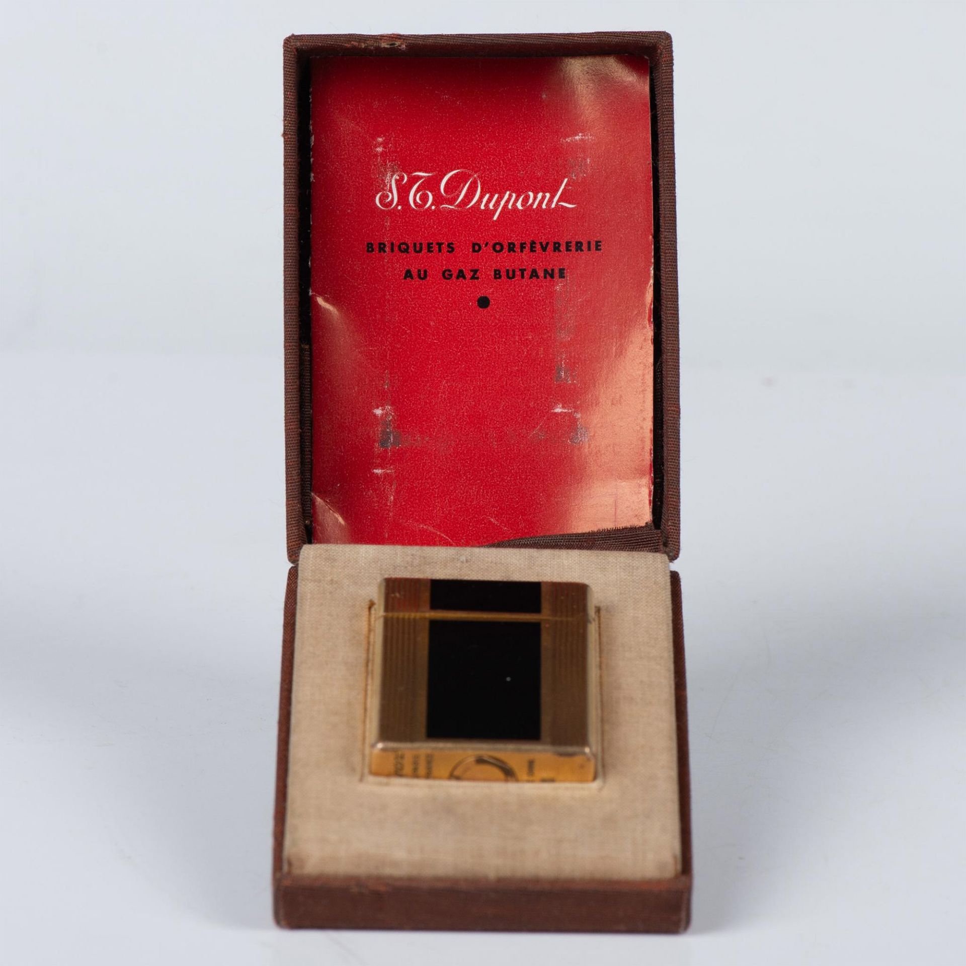 S.T. Dupont Vintage Black Enamel Gold Plated Pocket Lighter - Bild 2 aus 11