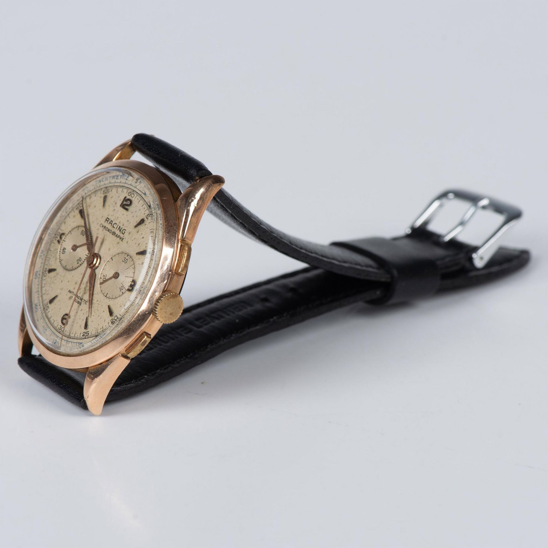Racing Chronograph 18K Gold Men's Wrist Watch - Image 3 of 11