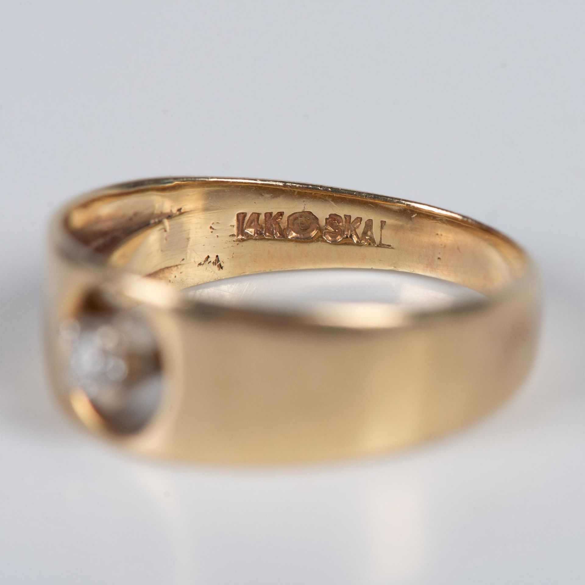 Classy Simple 14K Yellow Gold and Diamond Pinky Ring - Image 3 of 5