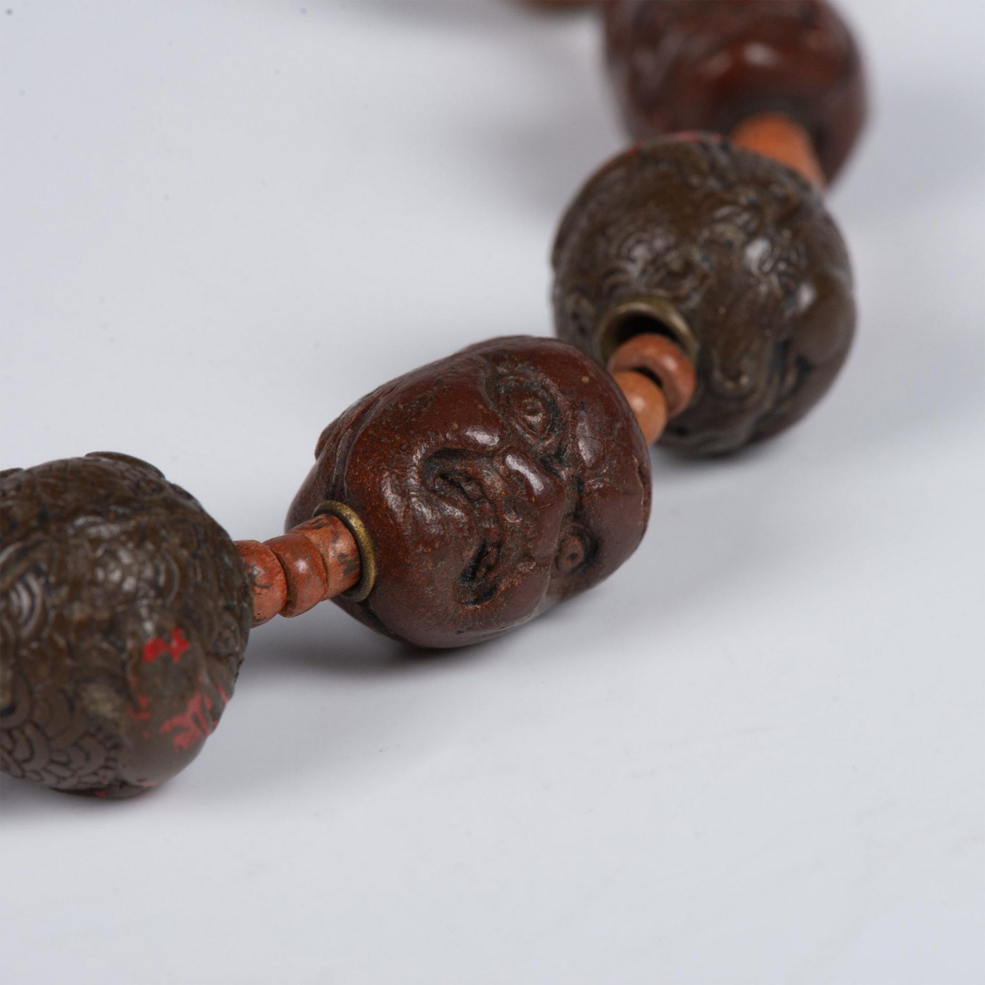 Chinese Carved Arhat Buddhism Bead Necklace - Bild 4 aus 4