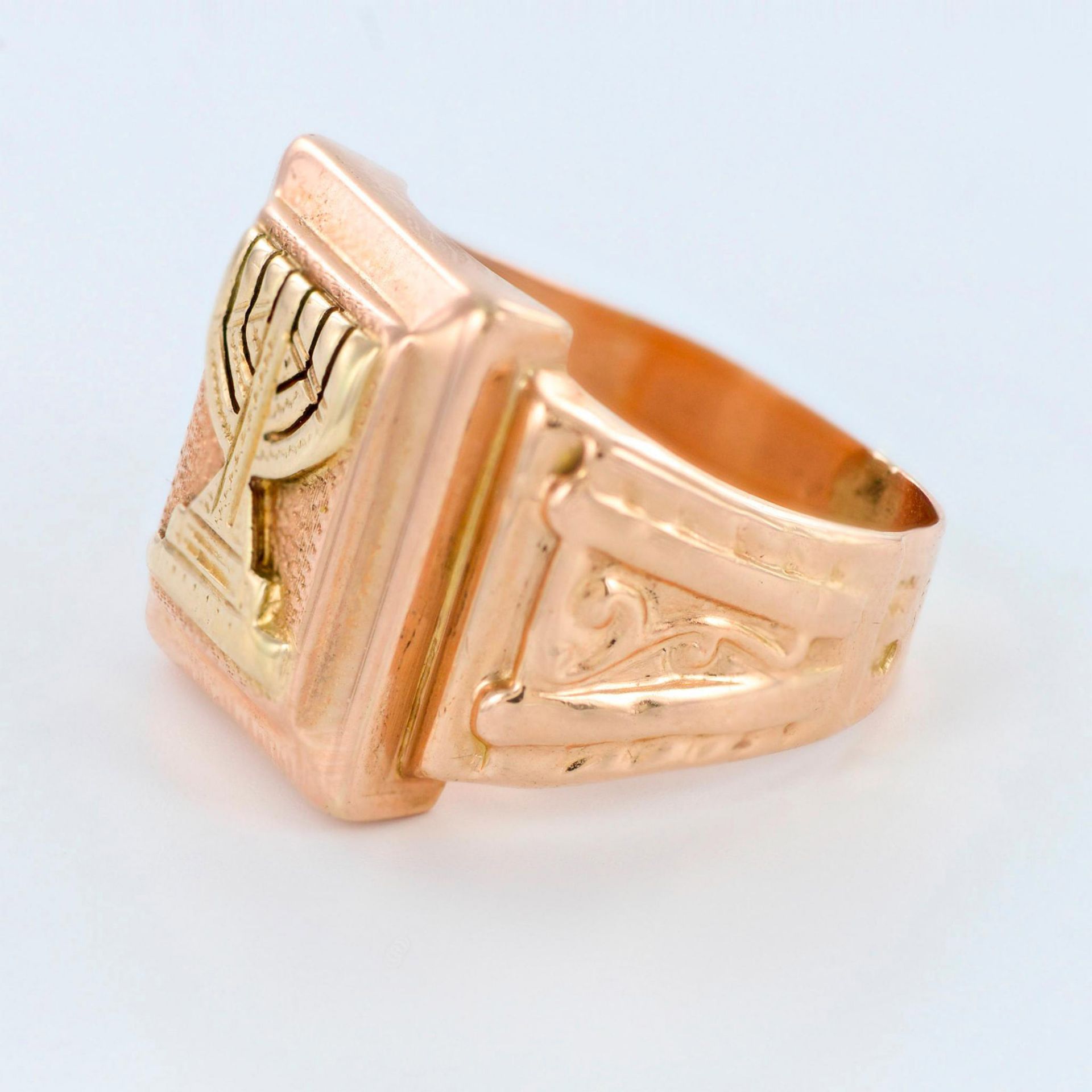 14K Yellow and Rose Gold Judaica Menorah Ring - Image 3 of 8