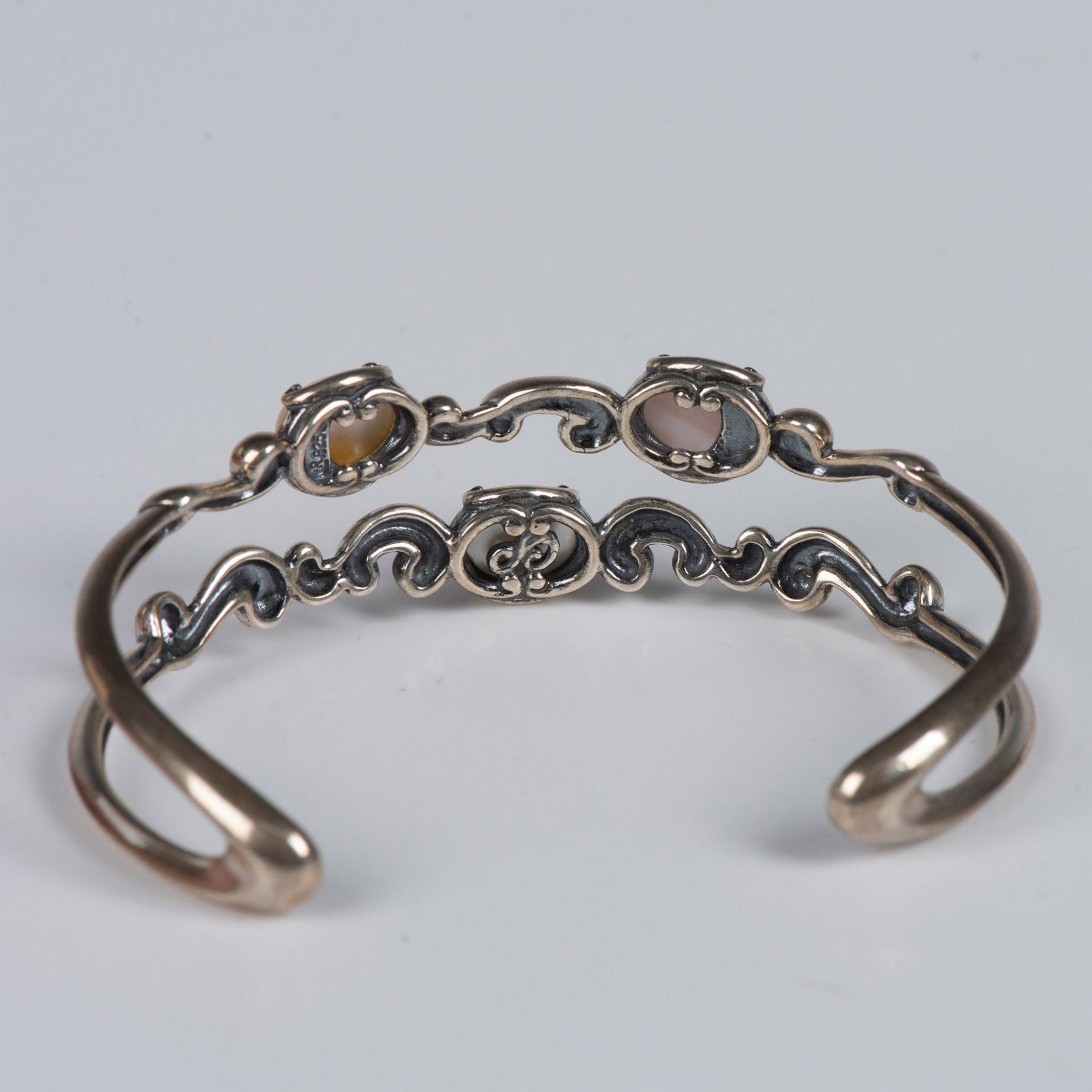 3pc Fancy Sterling Silver Gemstone Cuff Bracelets - Bild 5 aus 7