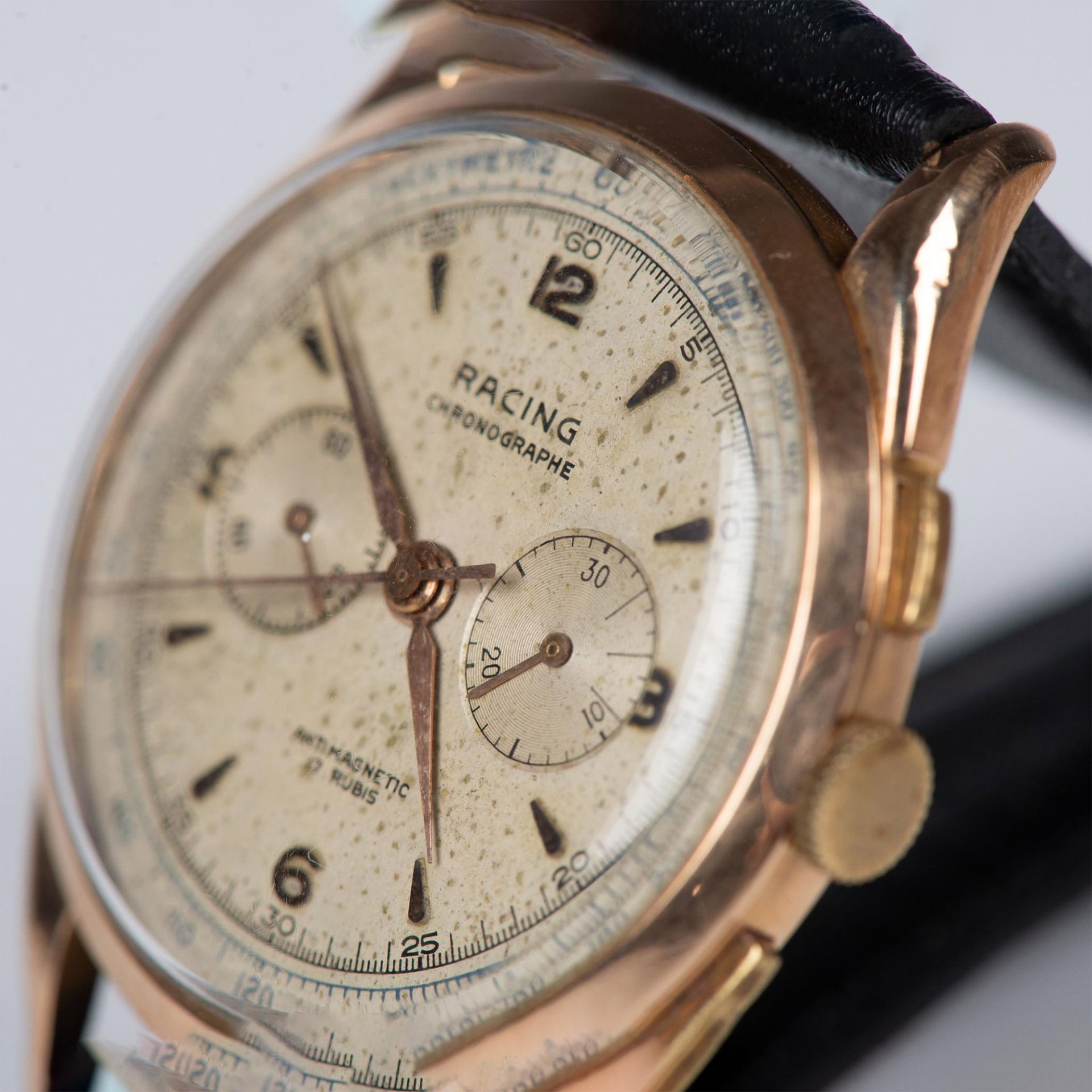 Racing Chronograph 18K Gold Men's Wrist Watch - Image 5 of 11