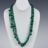 Gorgeous Ten Strand Green and Blue Beaded Necklace