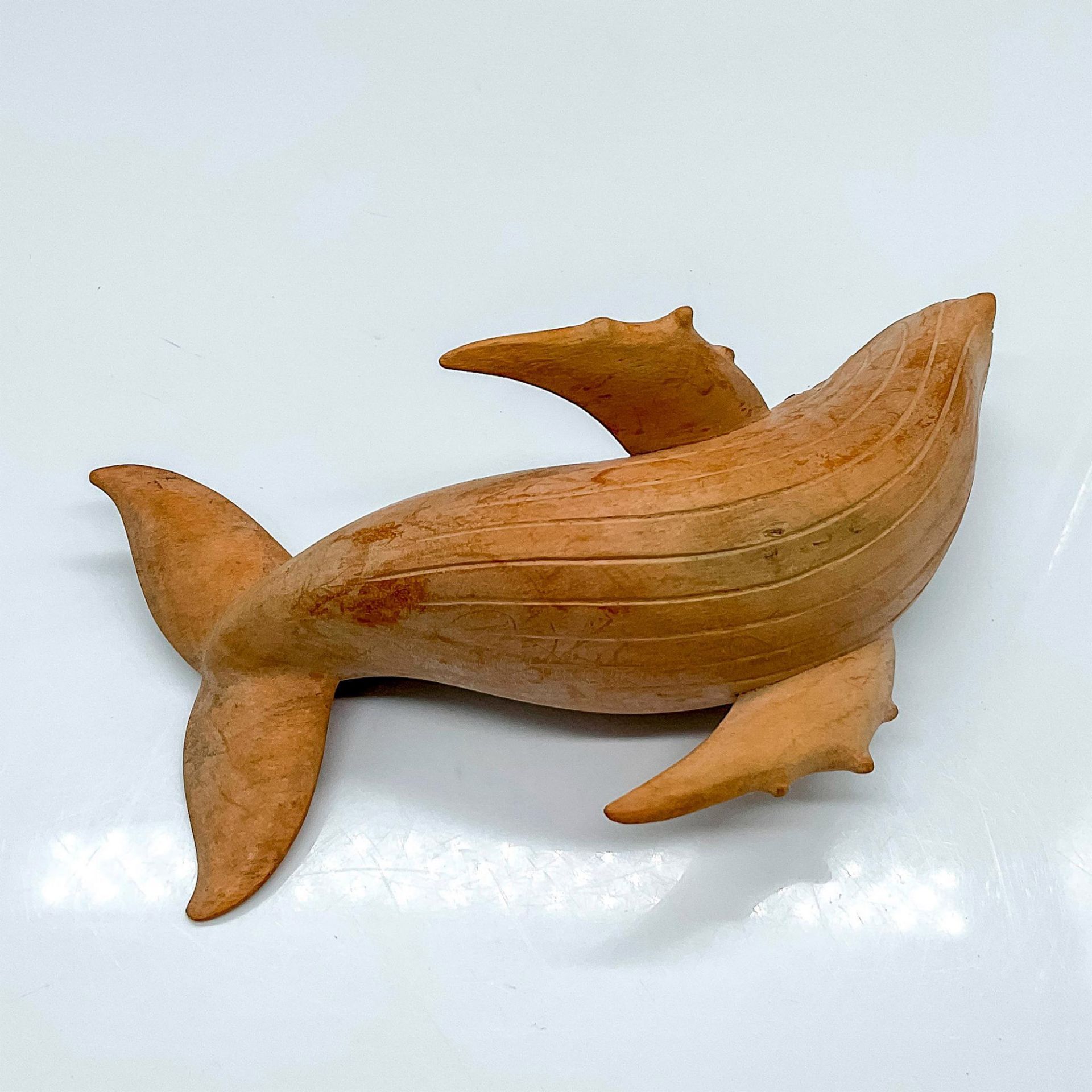 Vintage Hand Carved Wooden Whale Figurine - Image 3 of 3