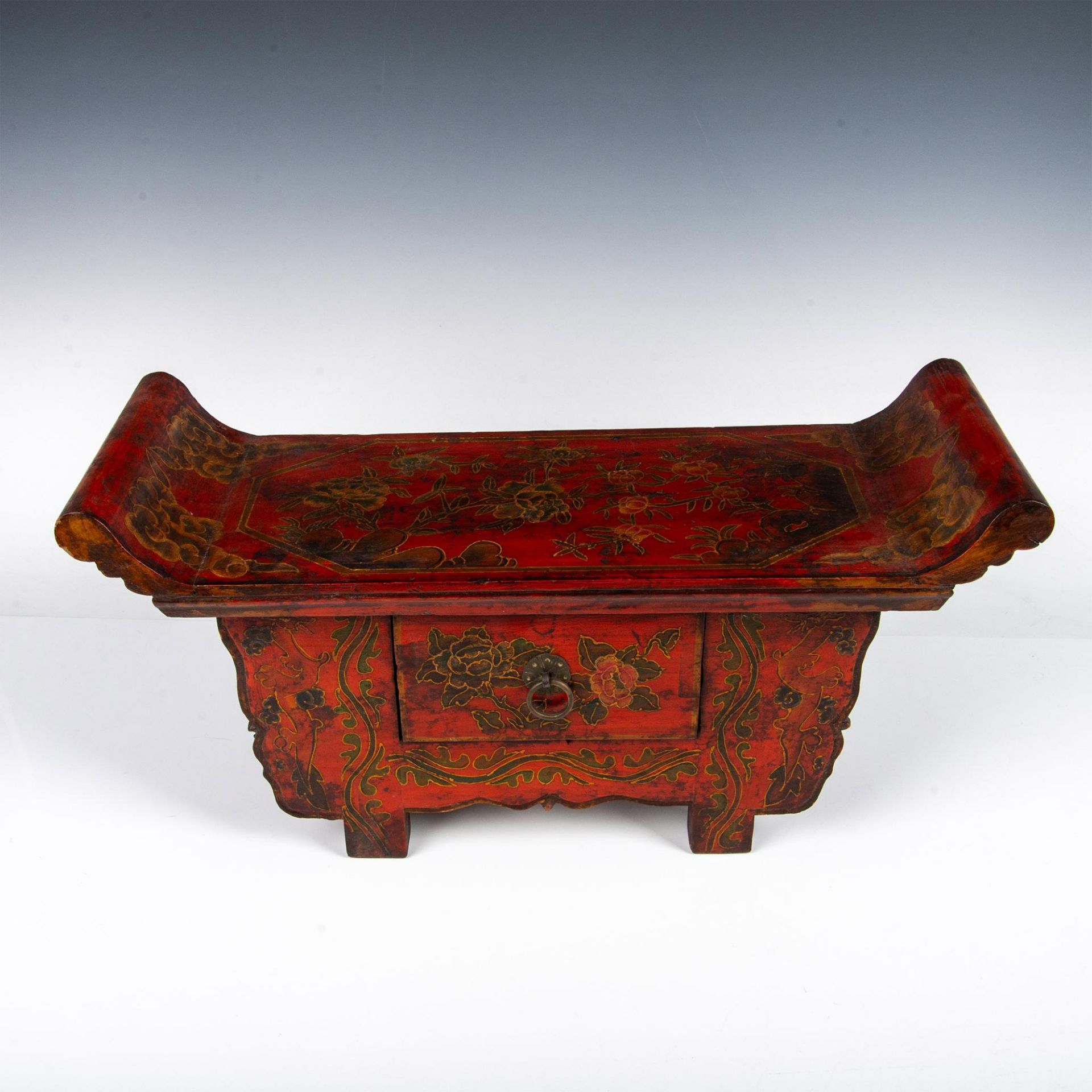 Chinese Petit Wood Altar Stand / Jewelry Chest - Image 2 of 6