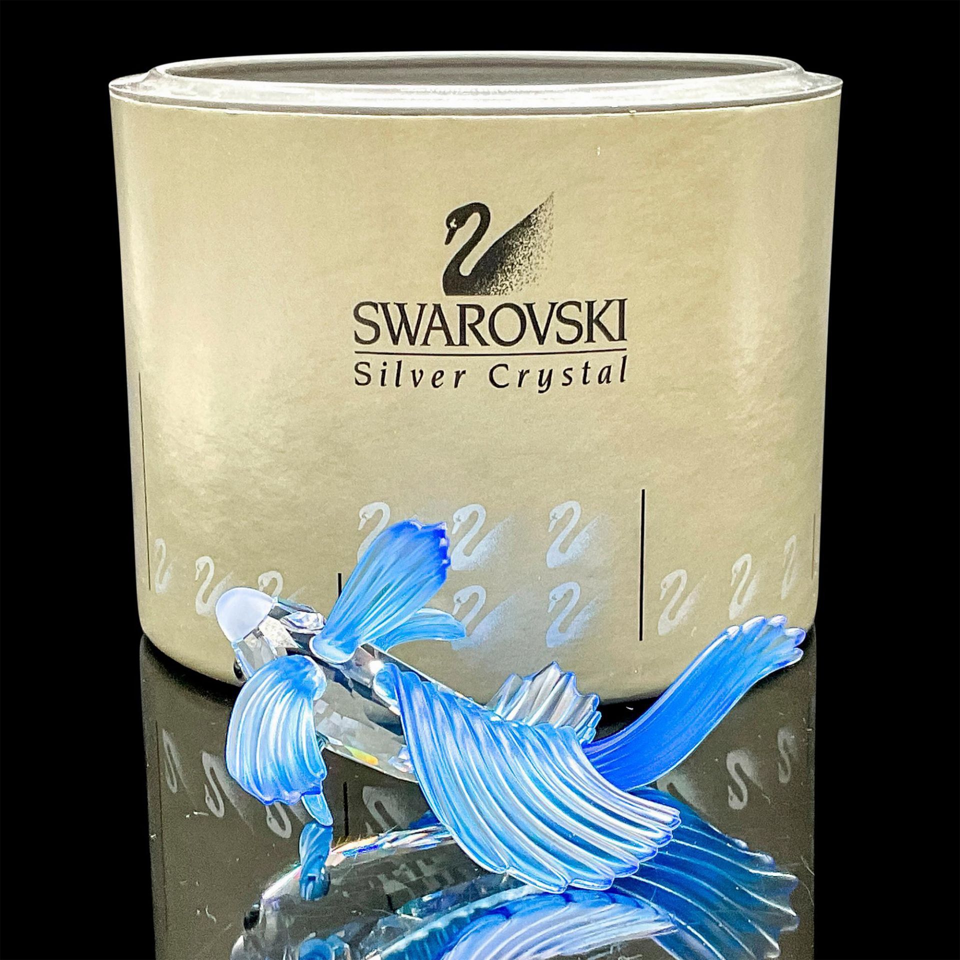 Swarovski Silver Crystal Figurine Siamese Fighting Fish Blue - Image 3 of 3