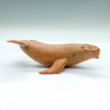 Vintage Hand Carved Wooden Whale Figurine