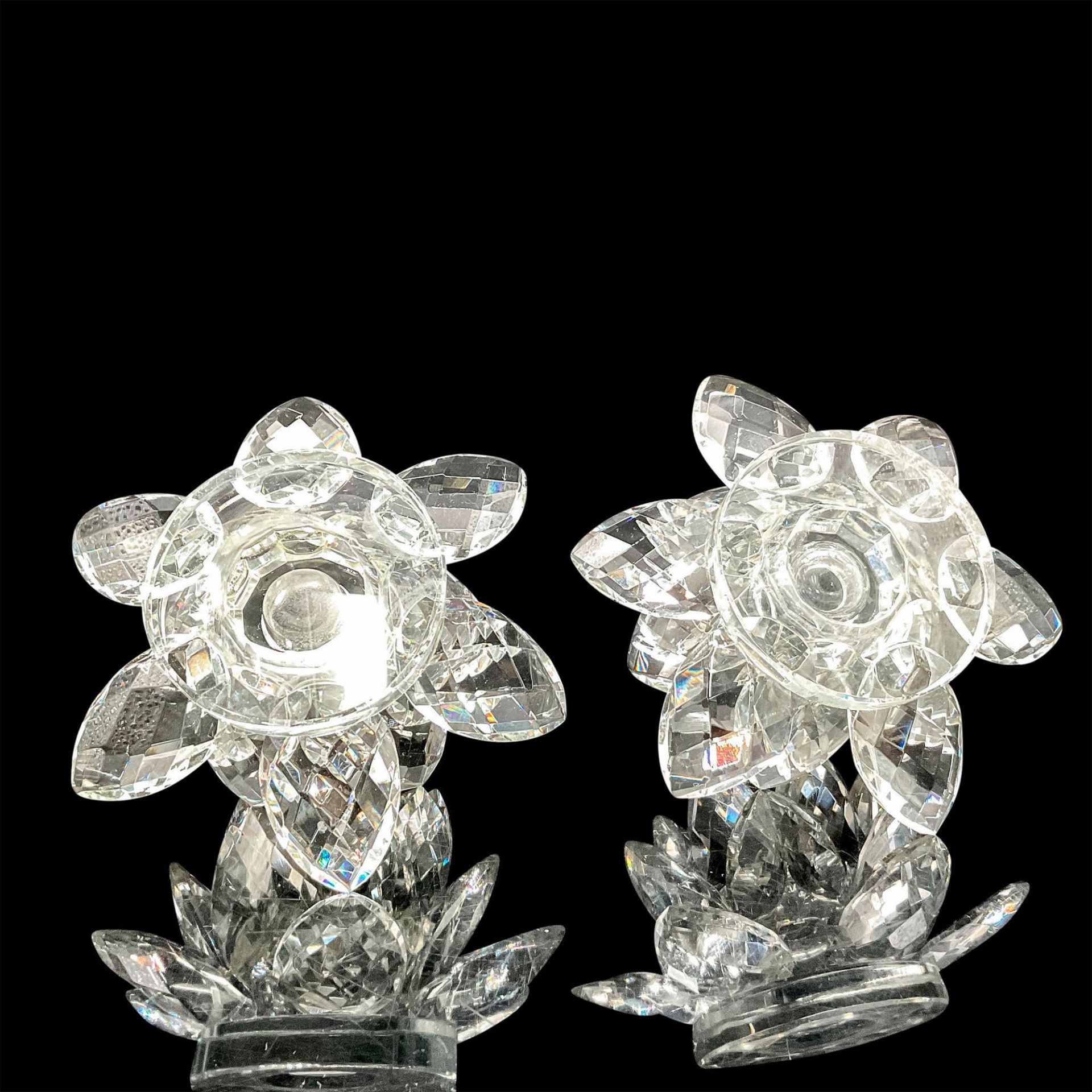 Pair of Shannon Crystal Lotus Candle Holder - Image 3 of 3