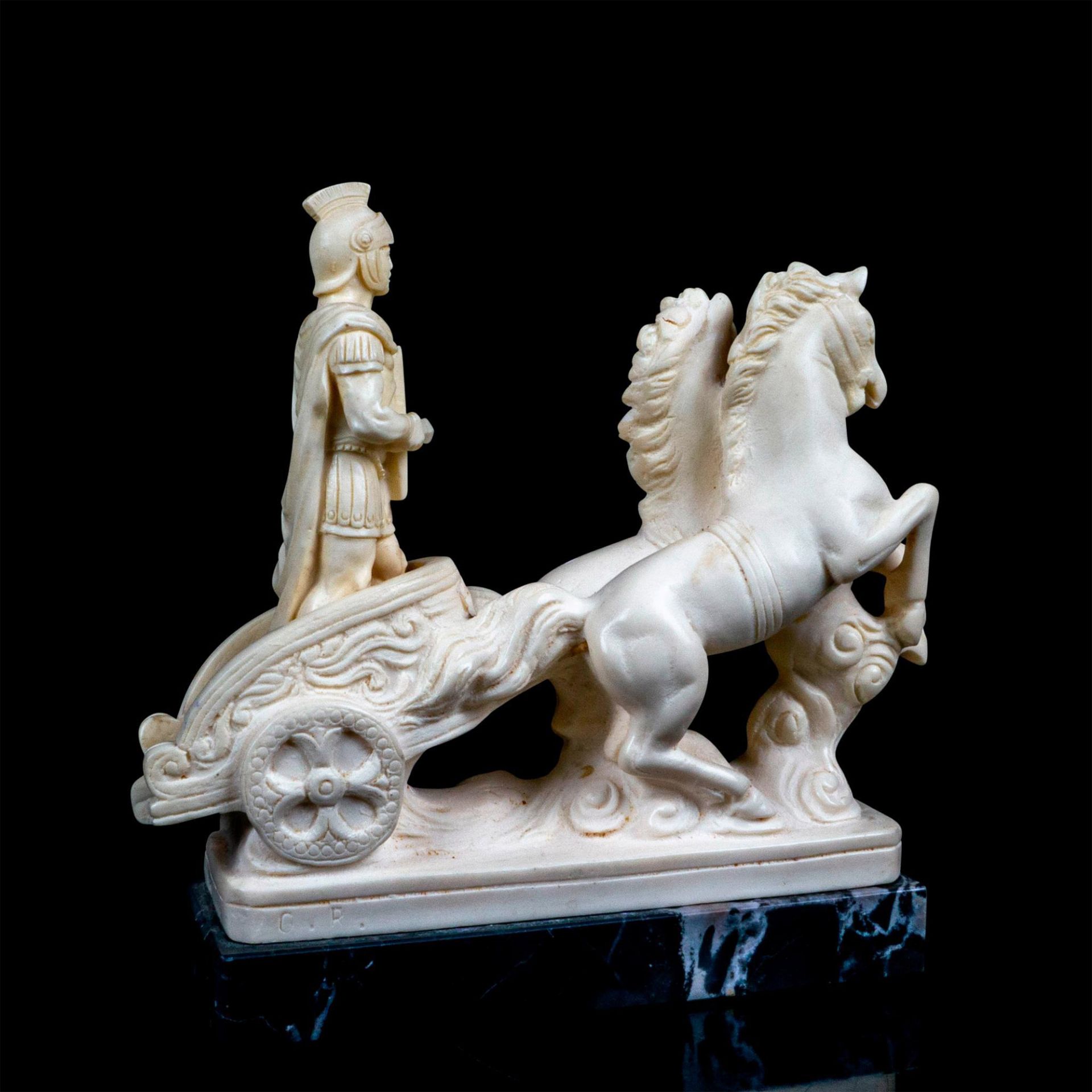 Vintage Resin Figurine, Roman Warrior Chariot - Bild 5 aus 6