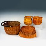 4pc Basket Grouping, Nantucket Style with Dustpan