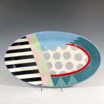 Susan Eslick Pottery Serving Tray, Stripes and Dots