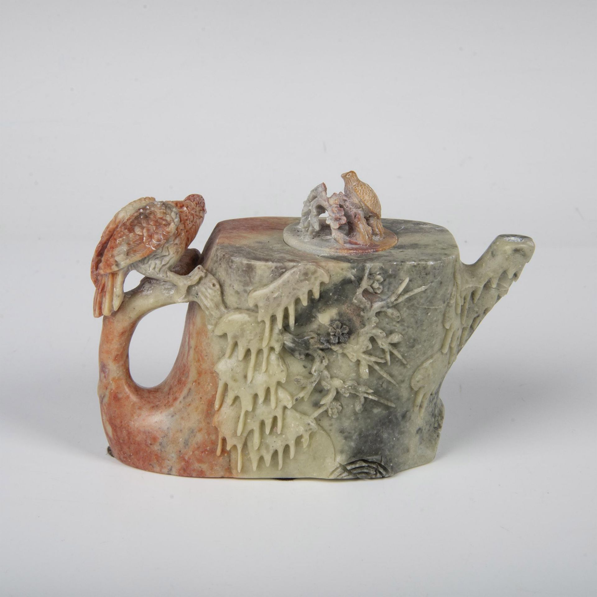 Chinese Carved Soapstone Lidded Teapot - Bild 3 aus 5