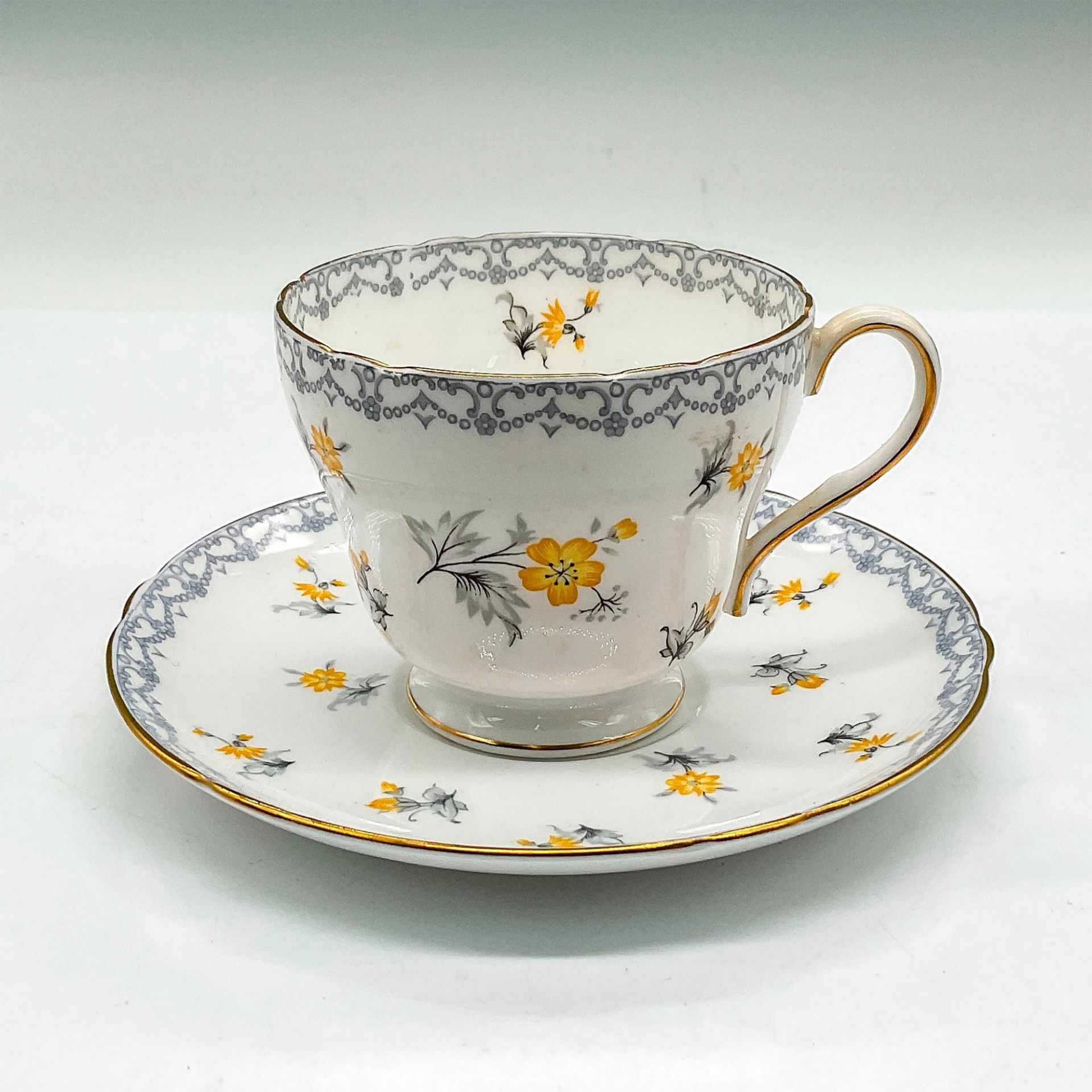 2pc Shelley China Teacup and Saucer, Charm