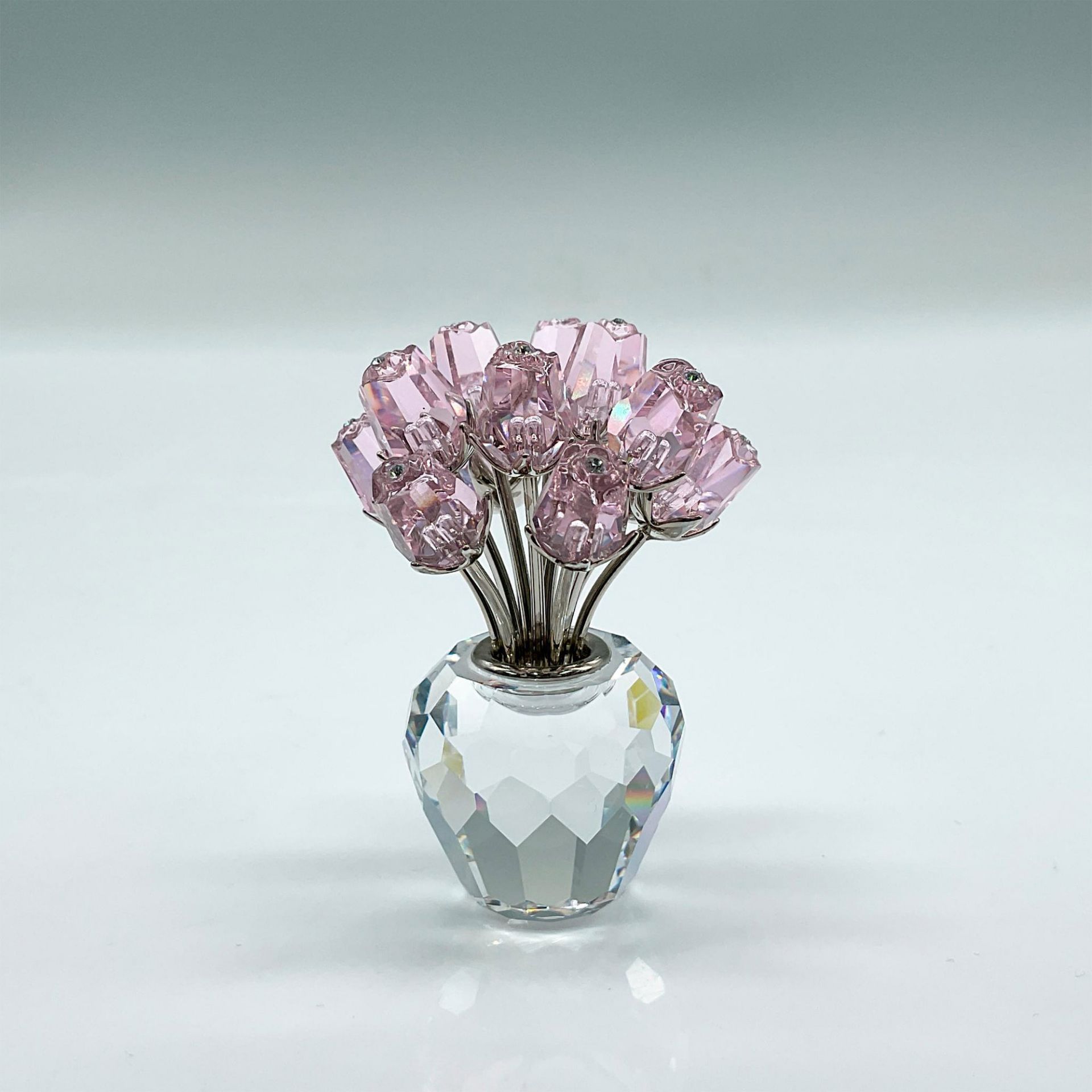 Swarovski Crystal Figurine, Pink Roses with Rhodium Stems - Image 2 of 4