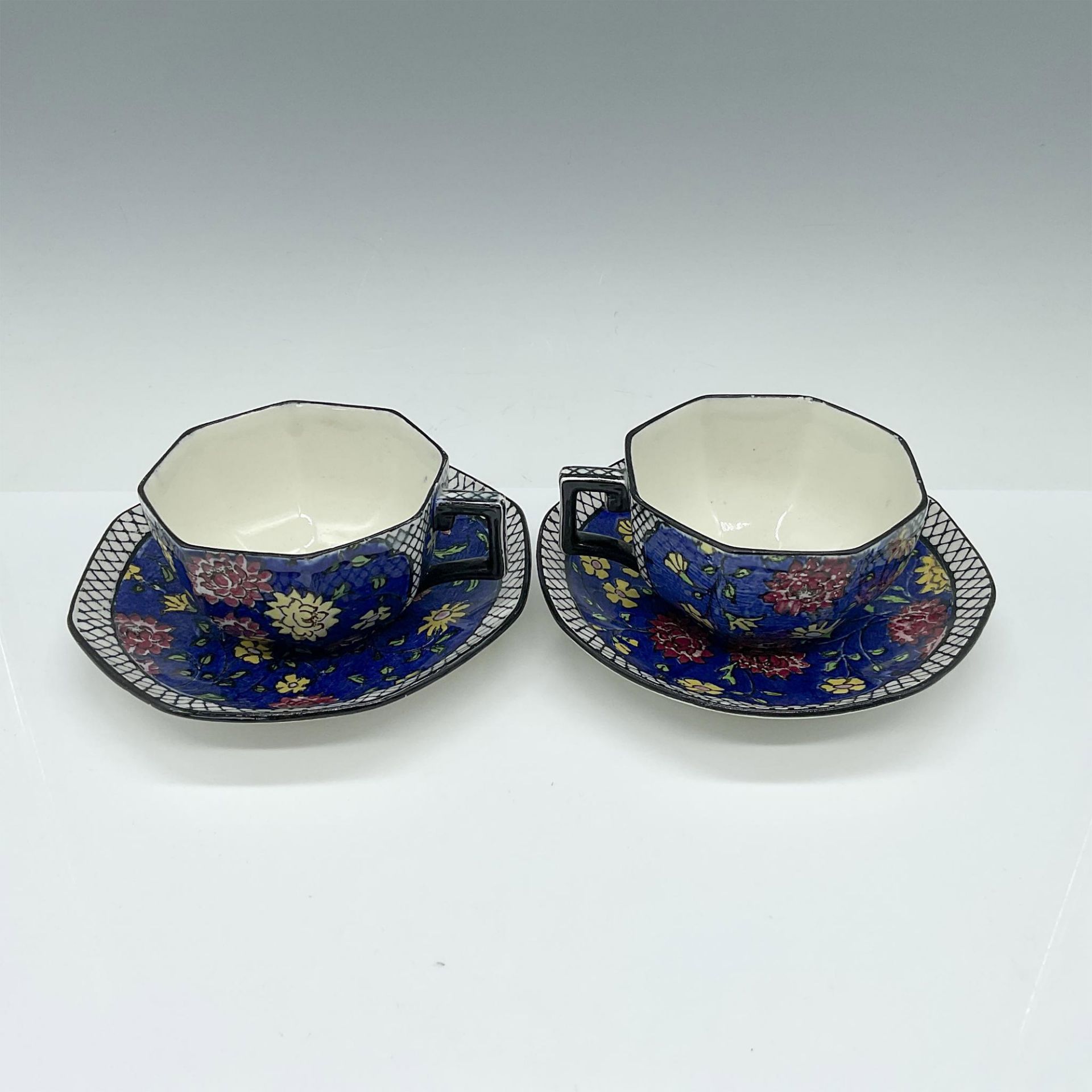 4pc Royal Doulton Teacup & Saucer Set, Persian Anemone - Image 2 of 3