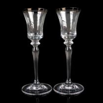 2pc Cordial Glasses, Silver Rims