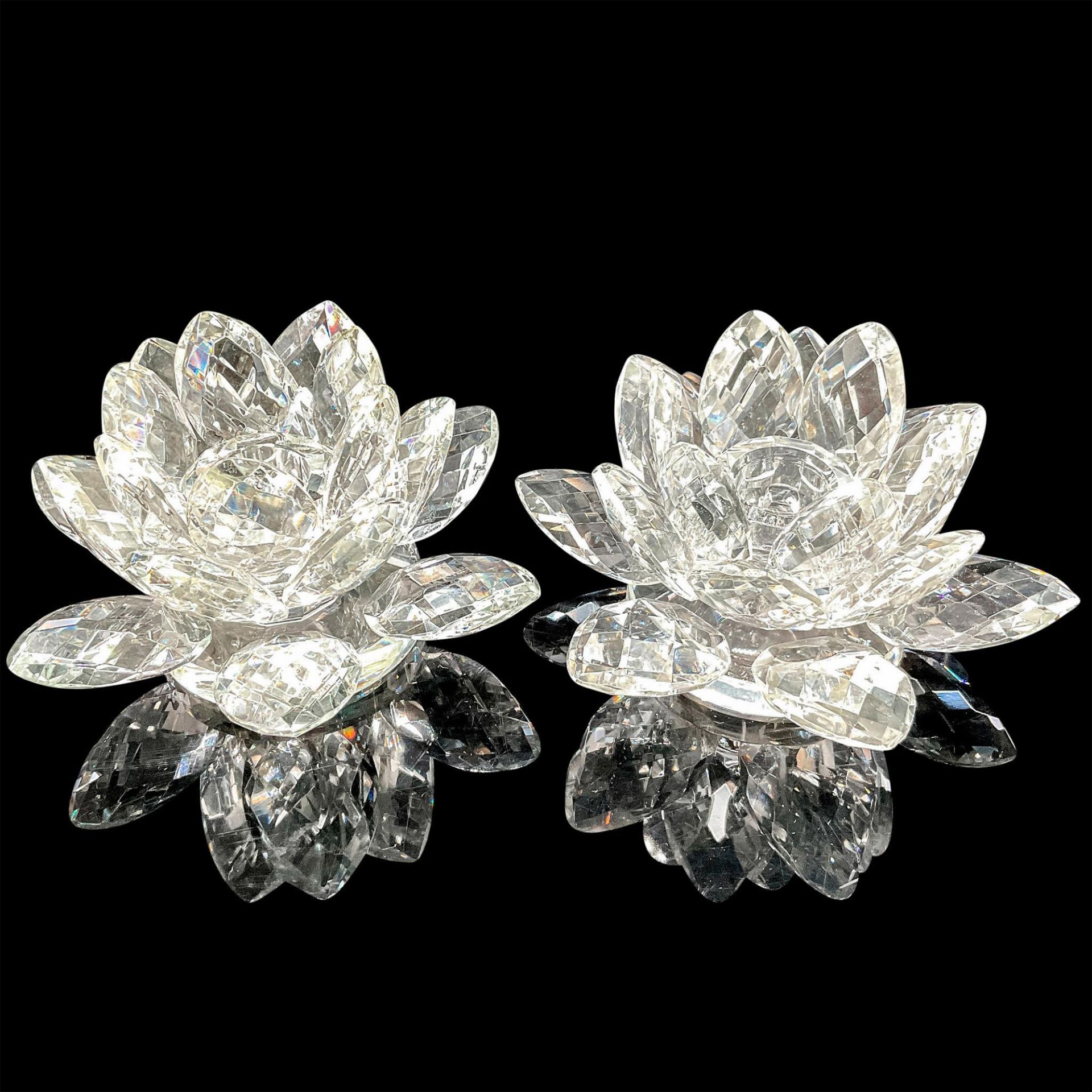 Pair of Shannon Crystal Lotus Candle Holder - Image 2 of 3